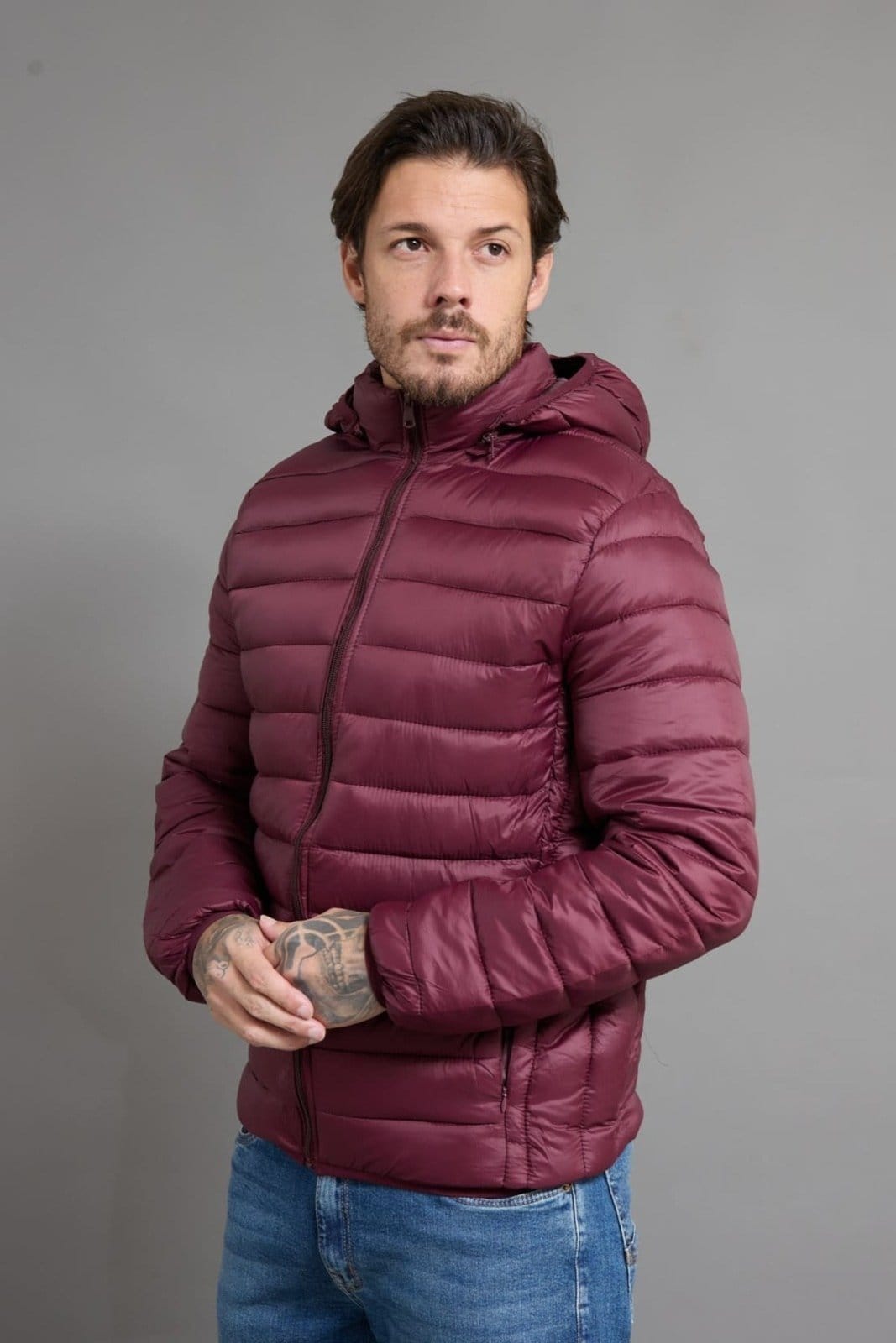 Jaqueta Puffer Bobojaco Bolso Invisível Dialogo Jeans Bordo