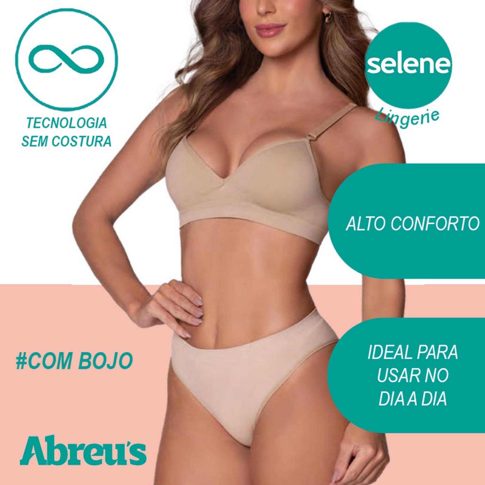 Vista 2 Sutiã Feminino Bojo Não Removível Sem Costura Selene 20500 Chocolate SELENE marrom