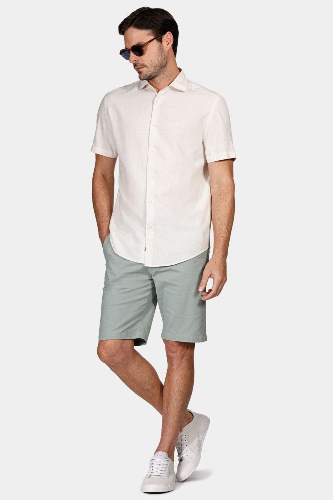 Vista 2 Camisa Aramis Viscolino Colors Manga Curta Natural Aramis nude natural