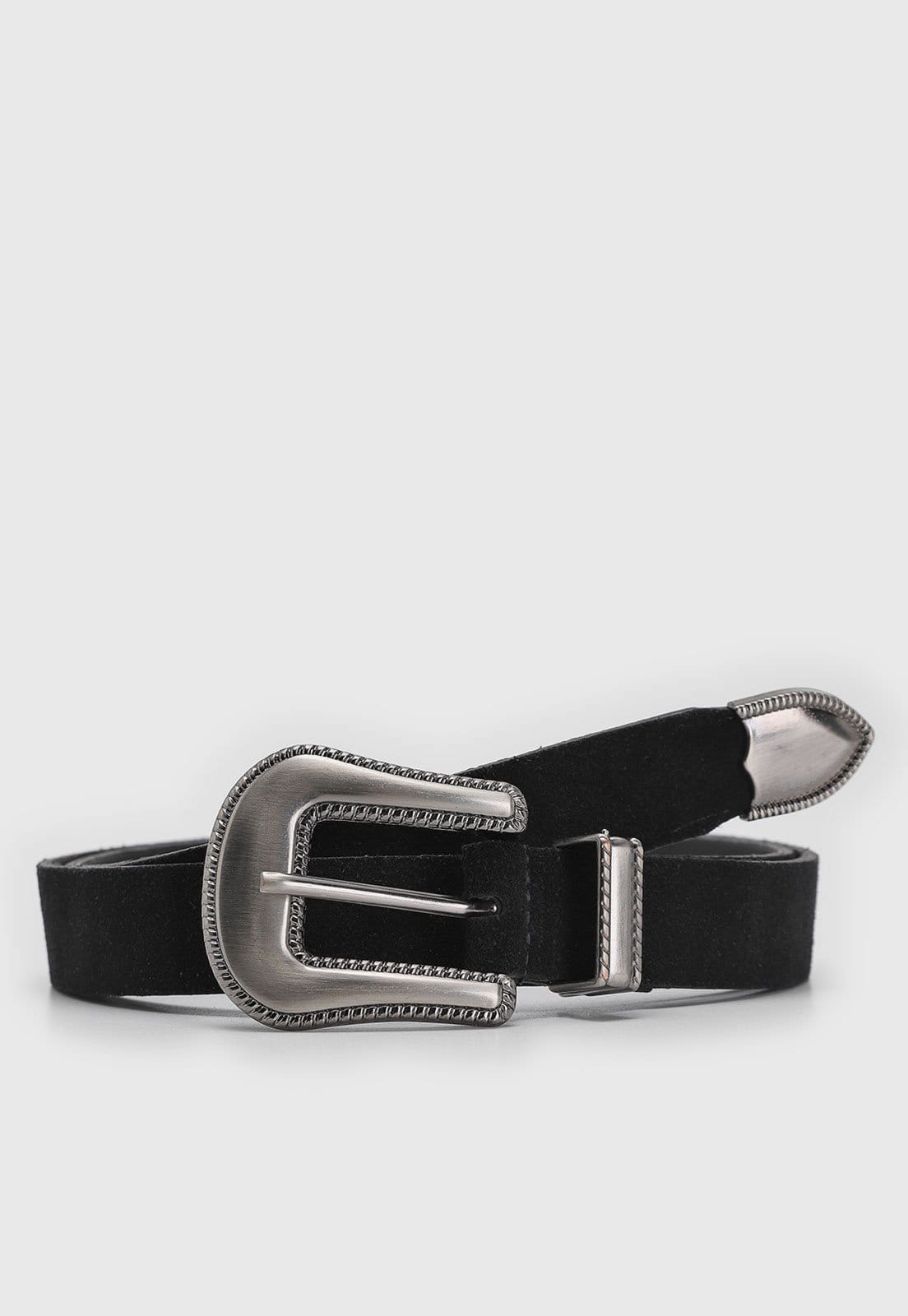 Vista principal Cinto Santa Lolla Camurça Fivela Metálica Santa Lolla preto