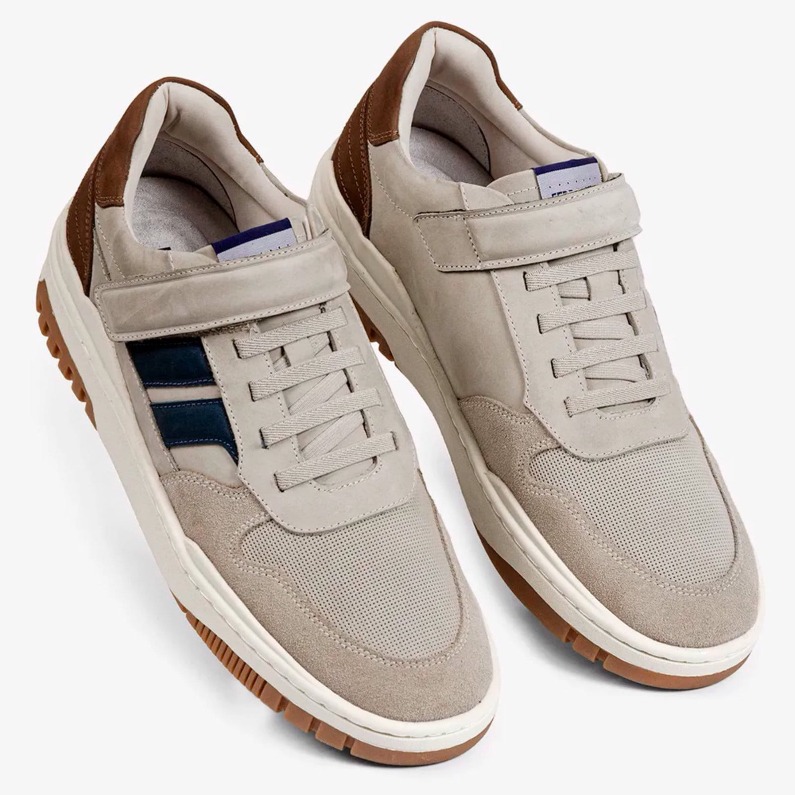 Vista 2 Sapatênis de Couro Ferracini Max 7403-683E Masculino FERRACINI bege