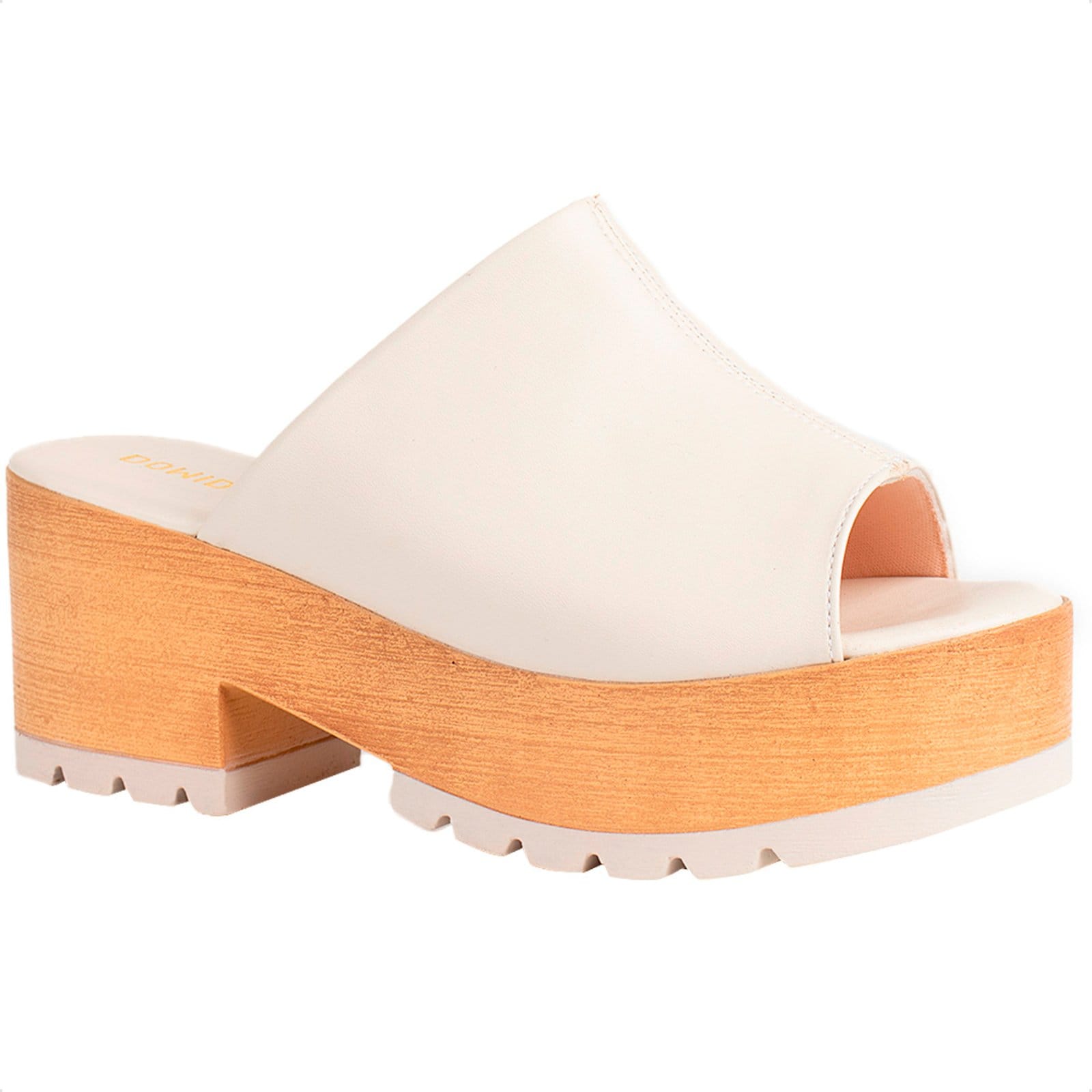 Tamanco Feminino Plataforma Tratorado Clog Madeira Confort