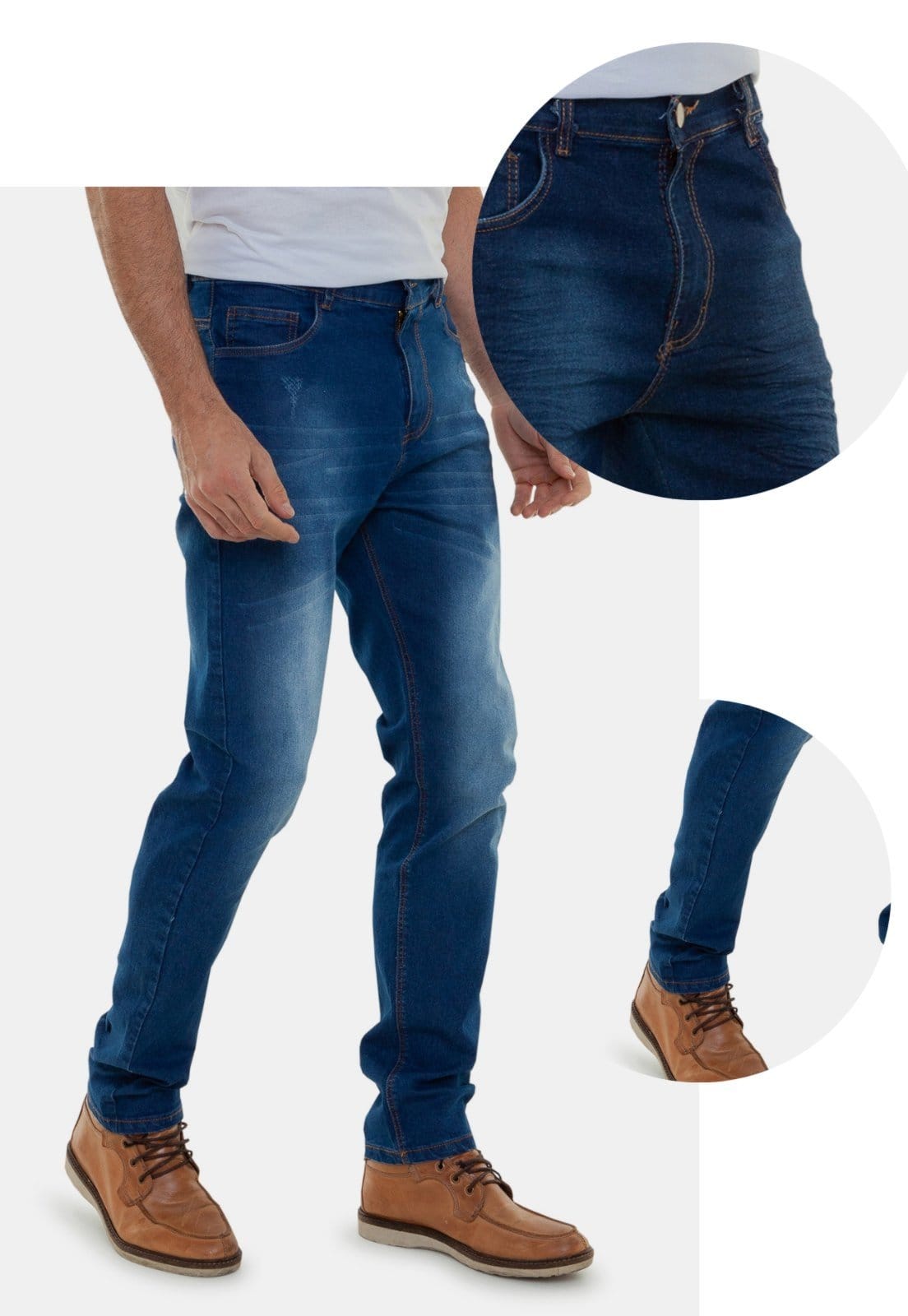 Vista 2 Calça Jeans Masculina Reta Slim Versatti Los Angeles Versatti azul