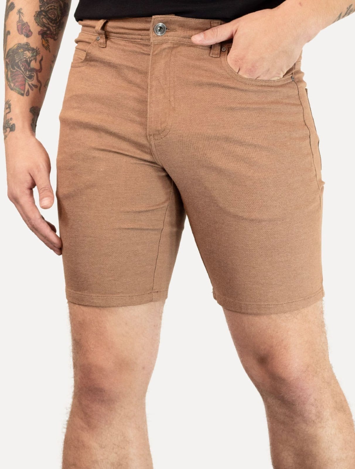 Bermuda Reserva Masculina Sarja Color Silver New Marrom