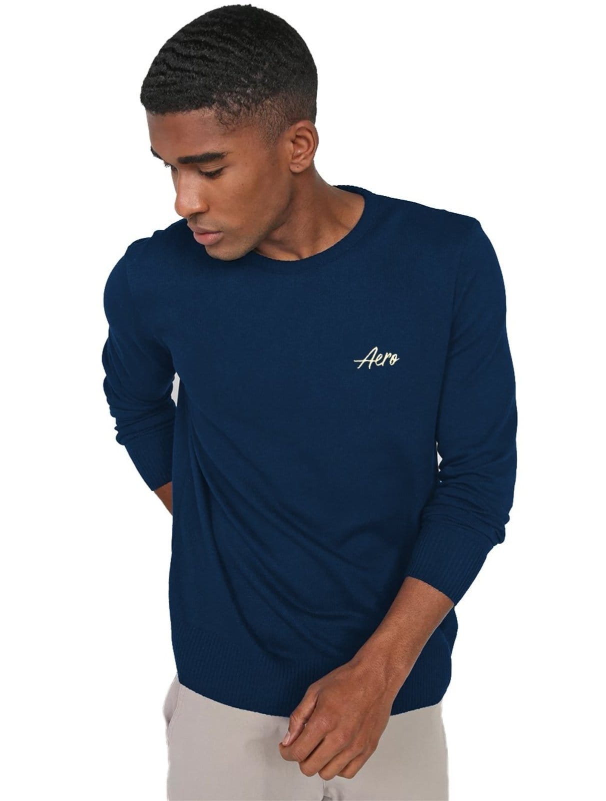 Suéter Aeropostale Masculino Tricot Aero Cursive Mescla