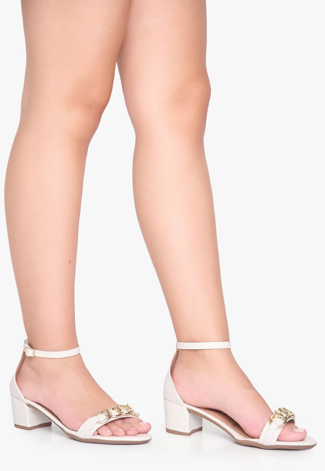 Vista 2 Sandália Salto Baixo Bloco Grosso Festa Corrente Metal Takata Off White TAKATA BY RAFAEL TAKATA off-white white