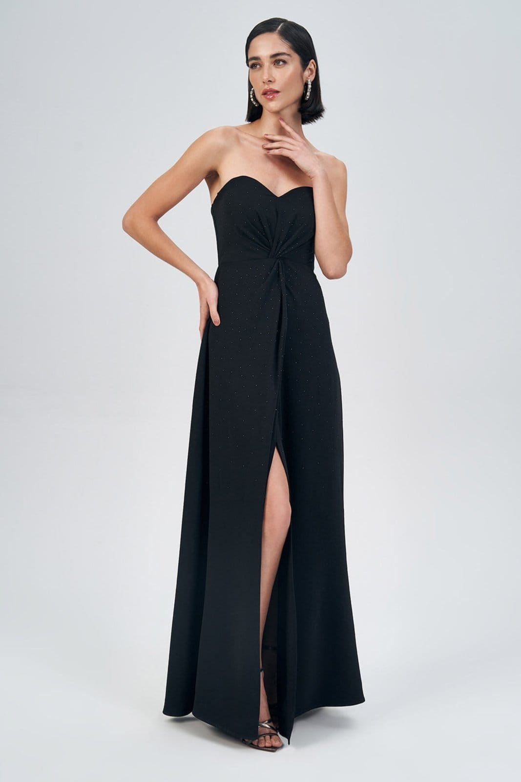 Vestido Longo Strass Feminino Acostamento