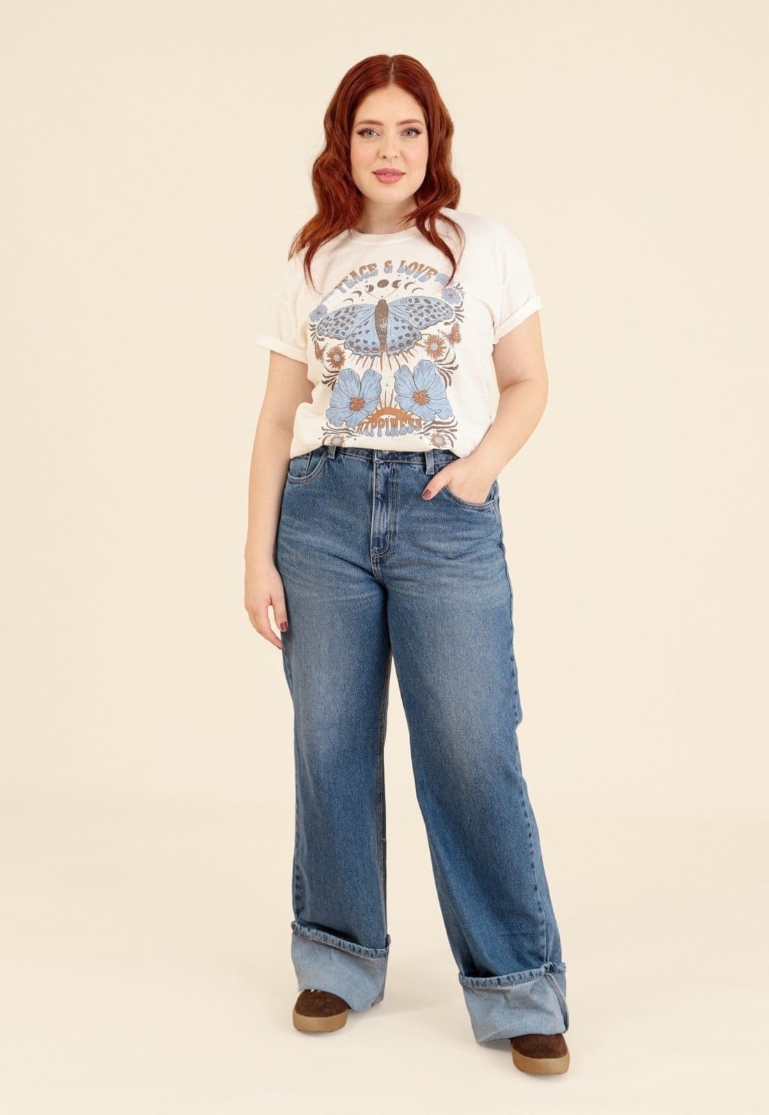 Calça Jeans Pop MeWide Leg Barra Virada