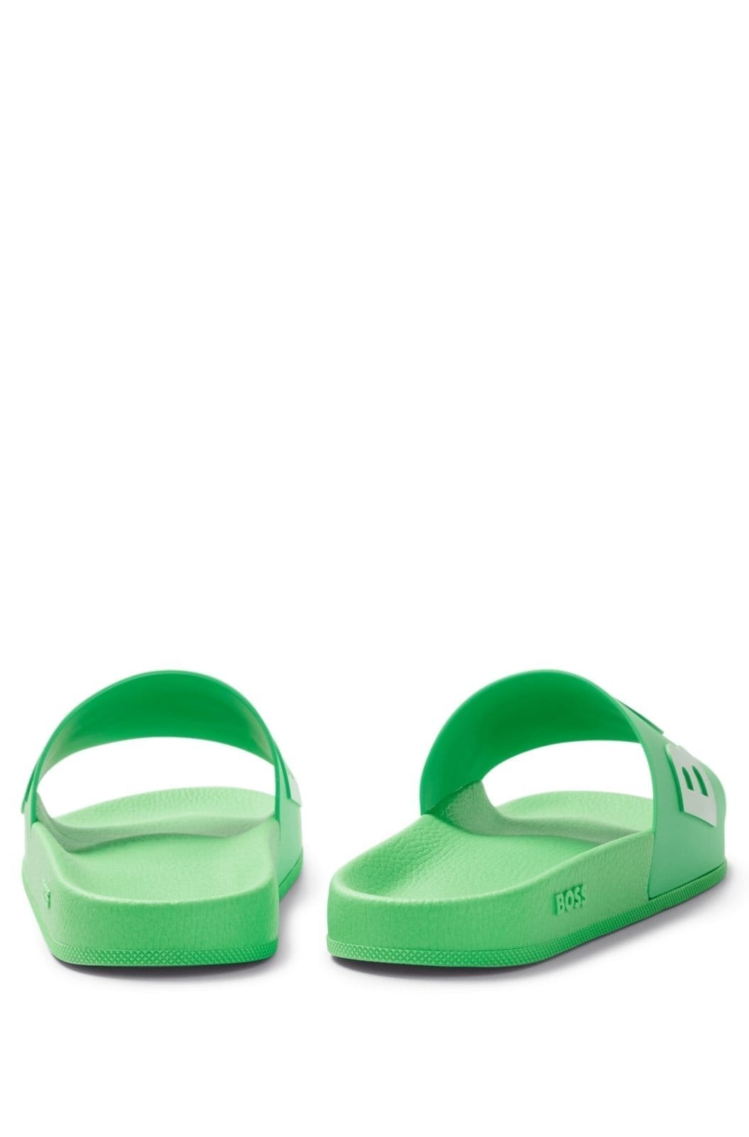 Vista 2 Chinelo Slide De Fabricação Italiana Com Logotipo Contrastante Boss verde
