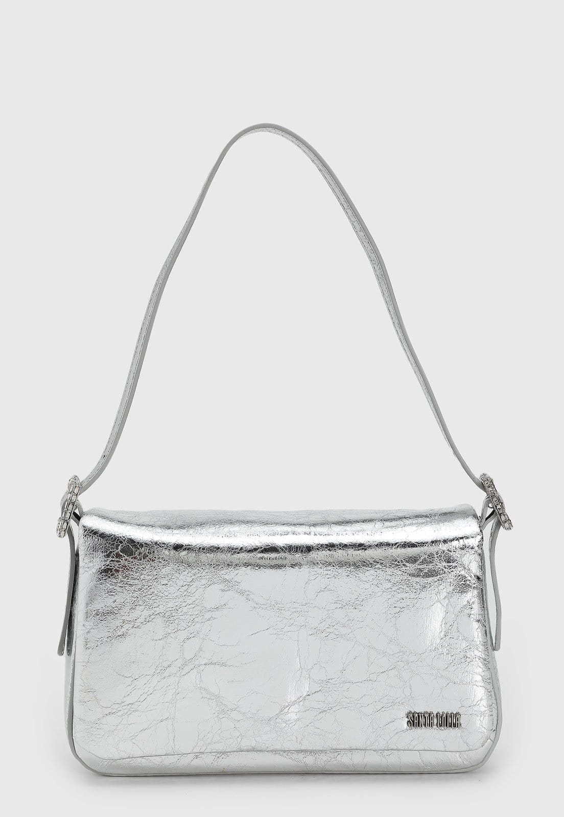 Bolsa Média Santa Lolla Metalizada Prateada