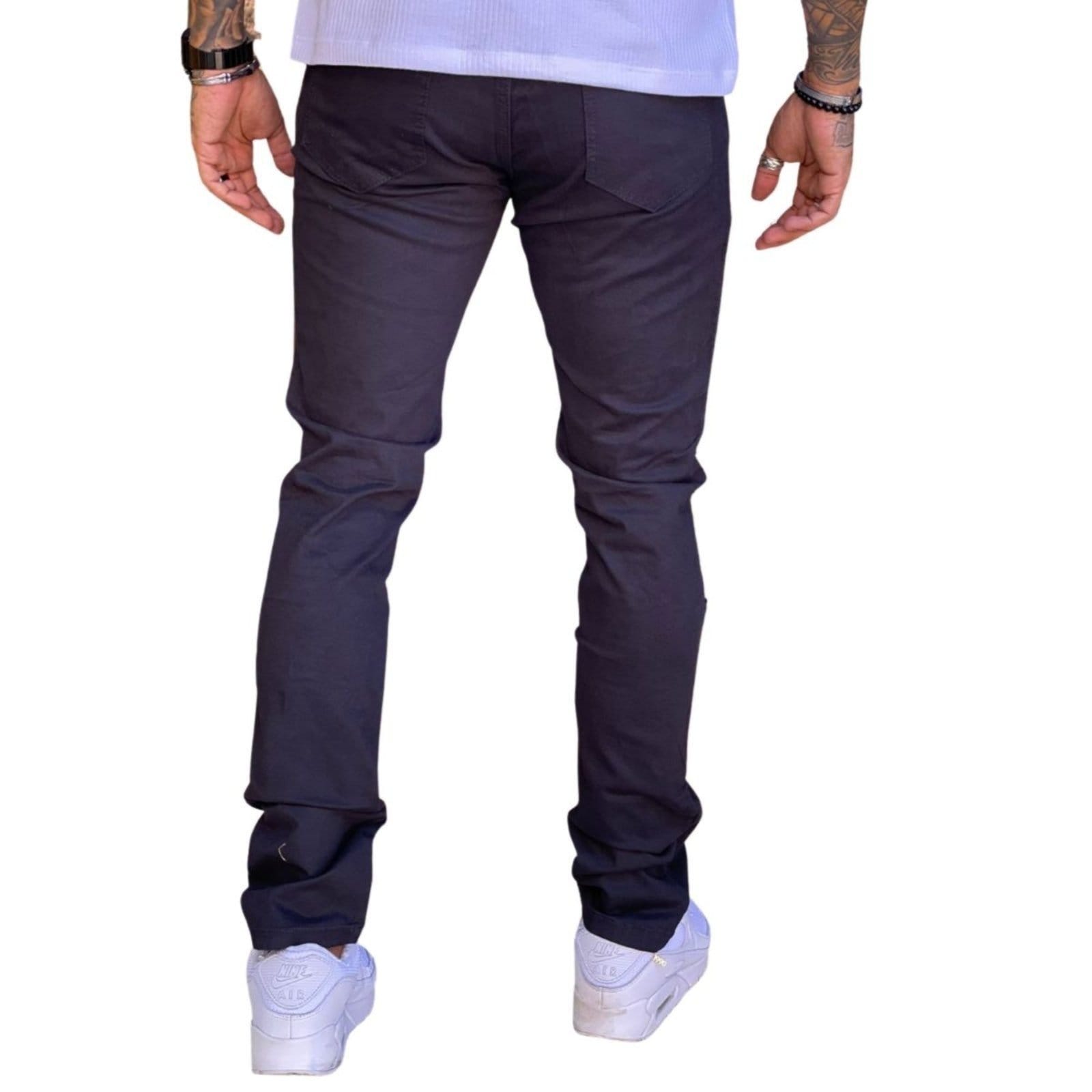 Vista 2 Calça Masculina Skinny Preta Ragada Jeans Loka preto
