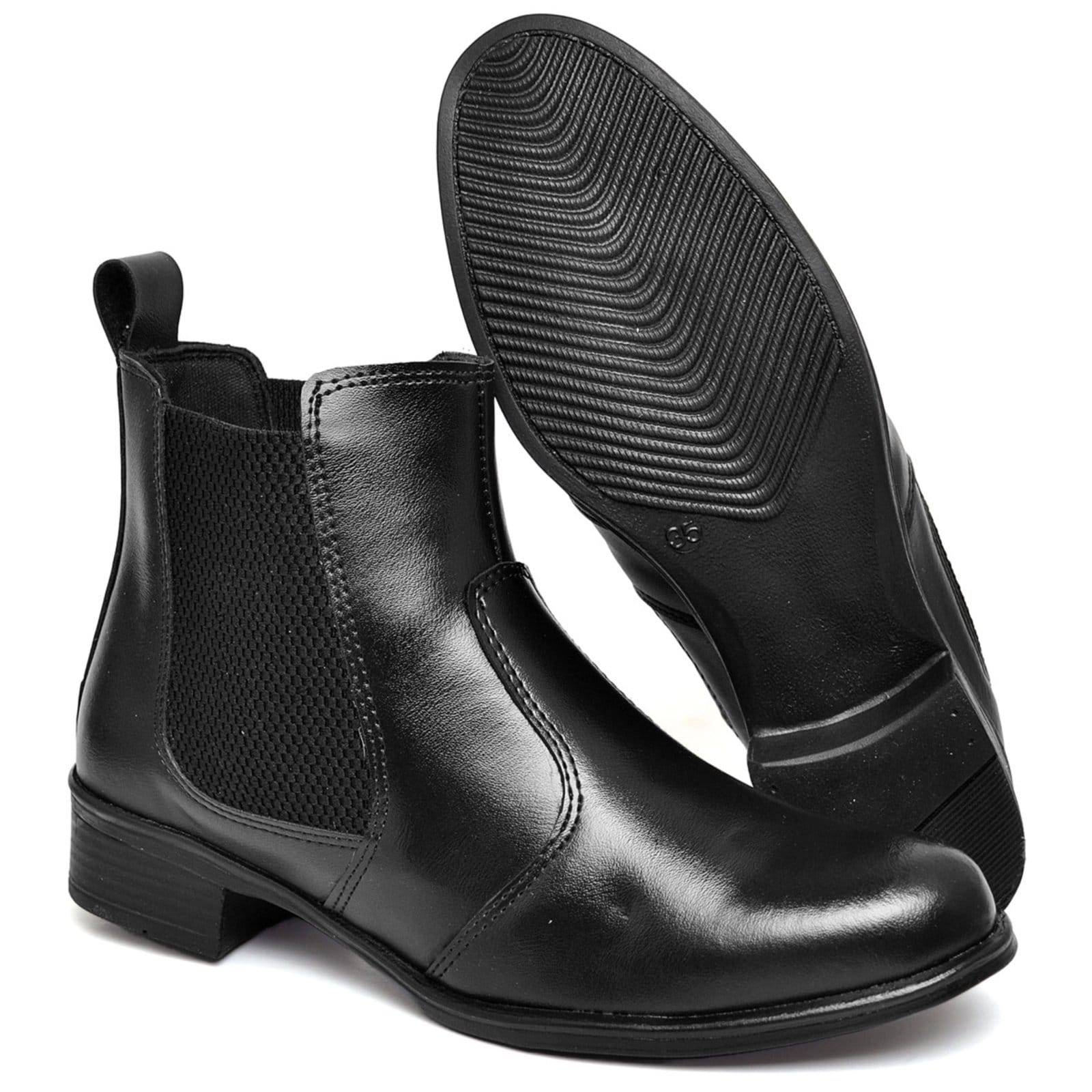 Bota Feminina Polo Blu Cano Médio Estilosa Confortável em Sintético Preta do 33 ao