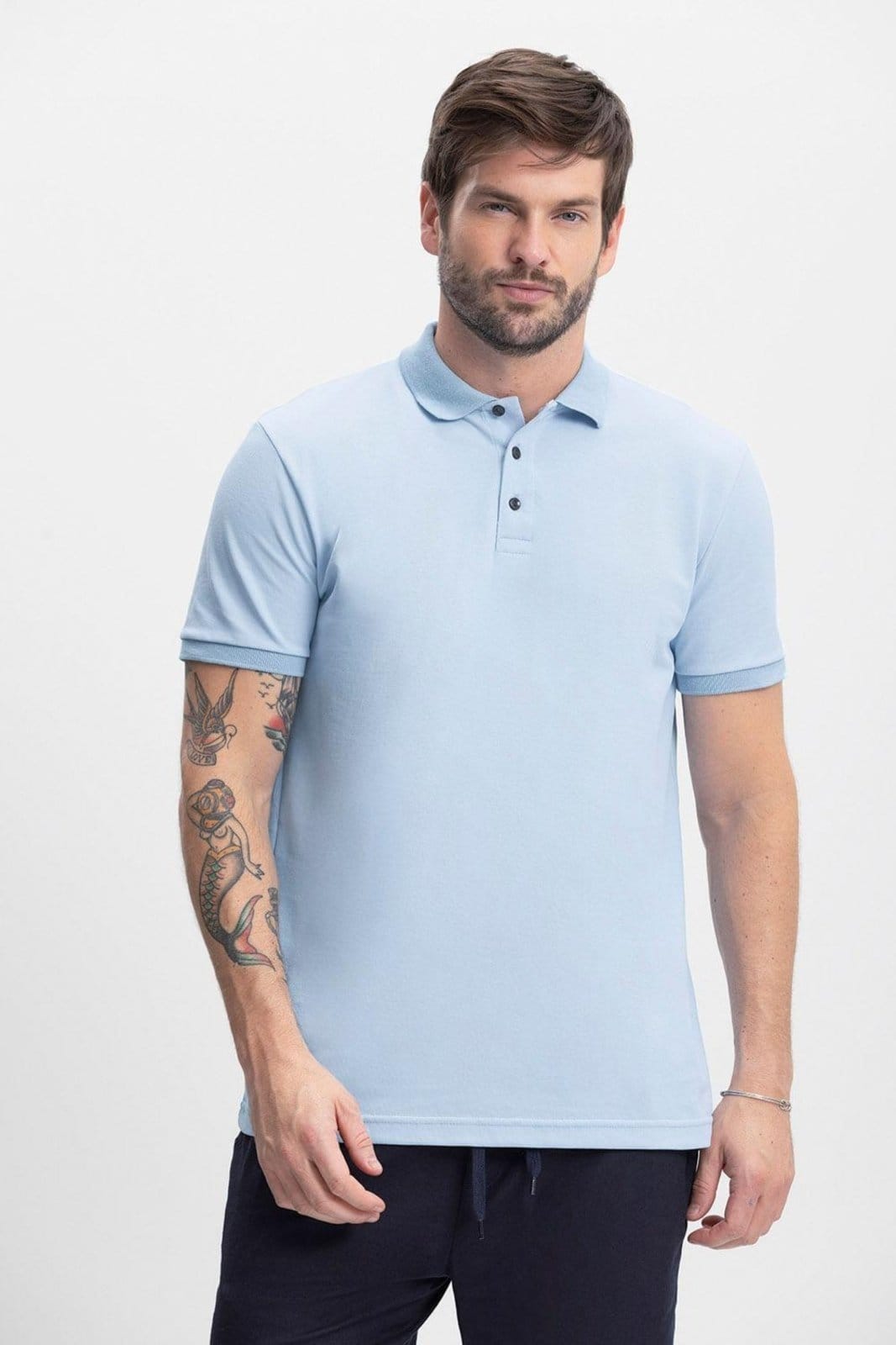Camisa Polo Masculina Em Piquet Comfort Essendi Claro