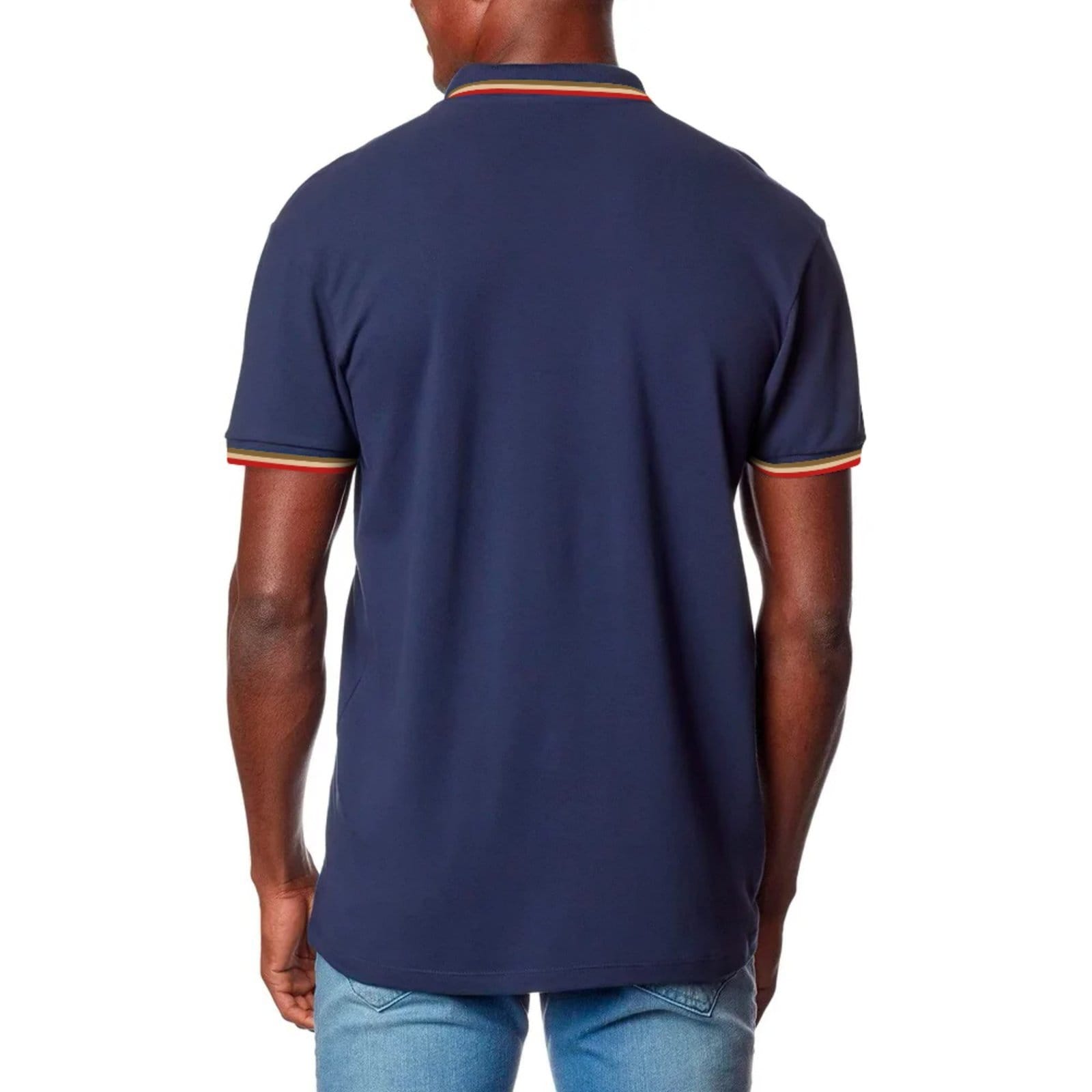 Vista 2 Camisa Polo Colcci Triple Line Ve26 Marinho Masculino Colcci azul marinho