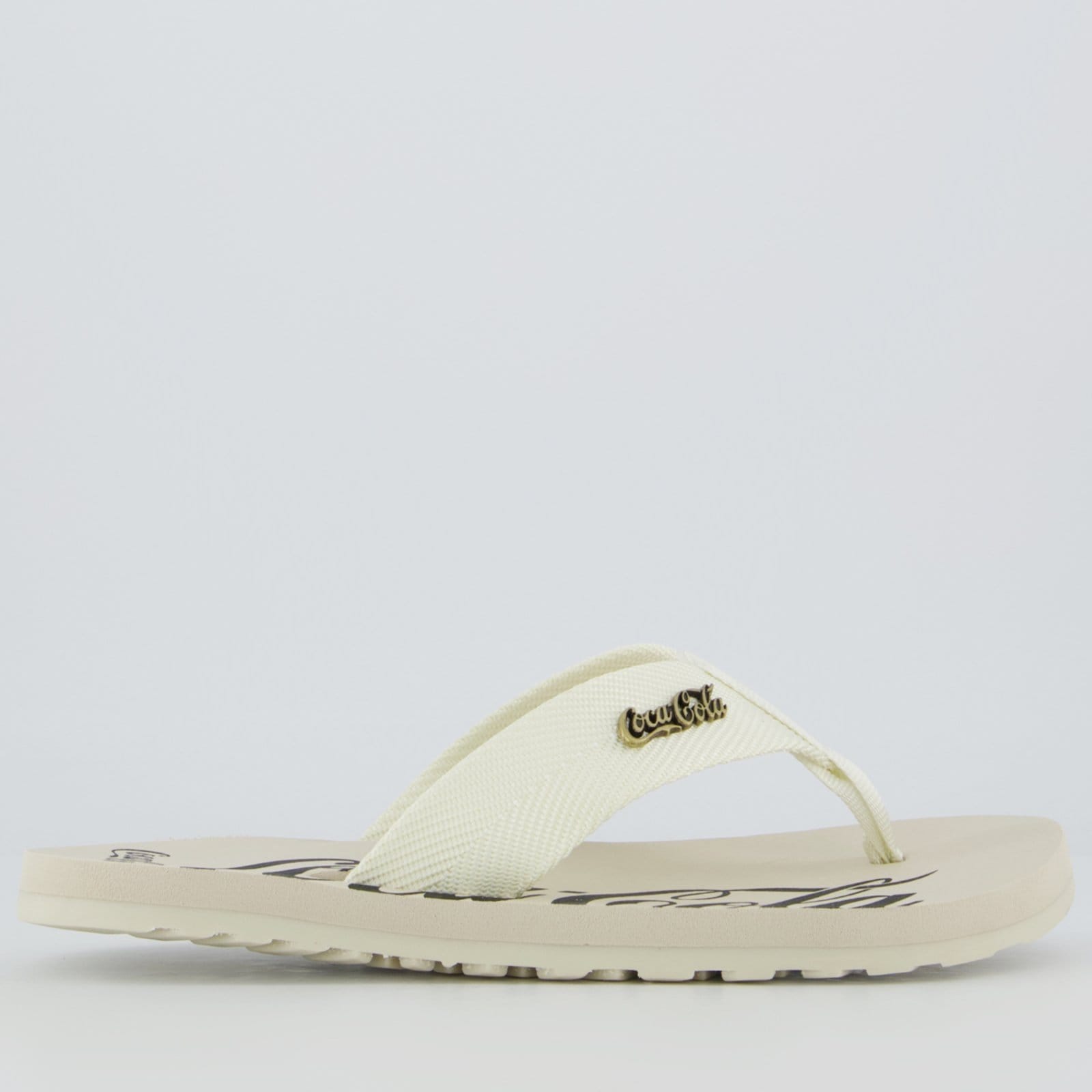 Vista 2 Chinelo Coca Cola Wave Spencerian Off White Coca-Cola branco white
