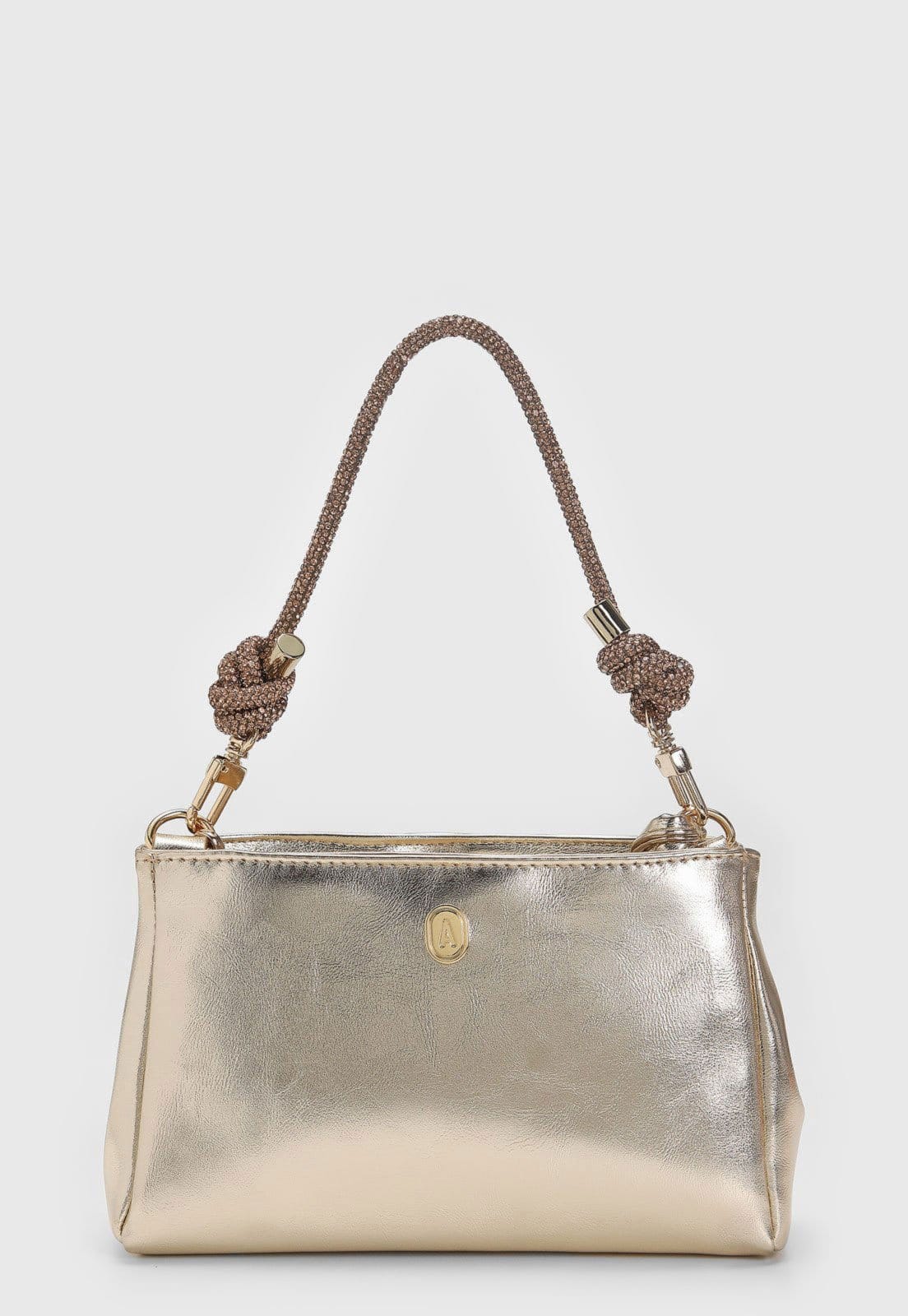 Vista 2 Bolsa Tiracolo Anacapri Alça Dupla Dourada Anacapri dourado