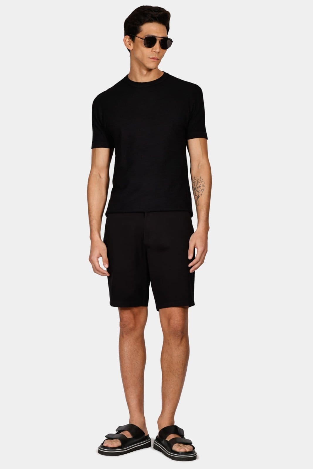 Vista 2 Tricot Aramis Manga Curta Ponto Pipoca Preto Aramis incolor