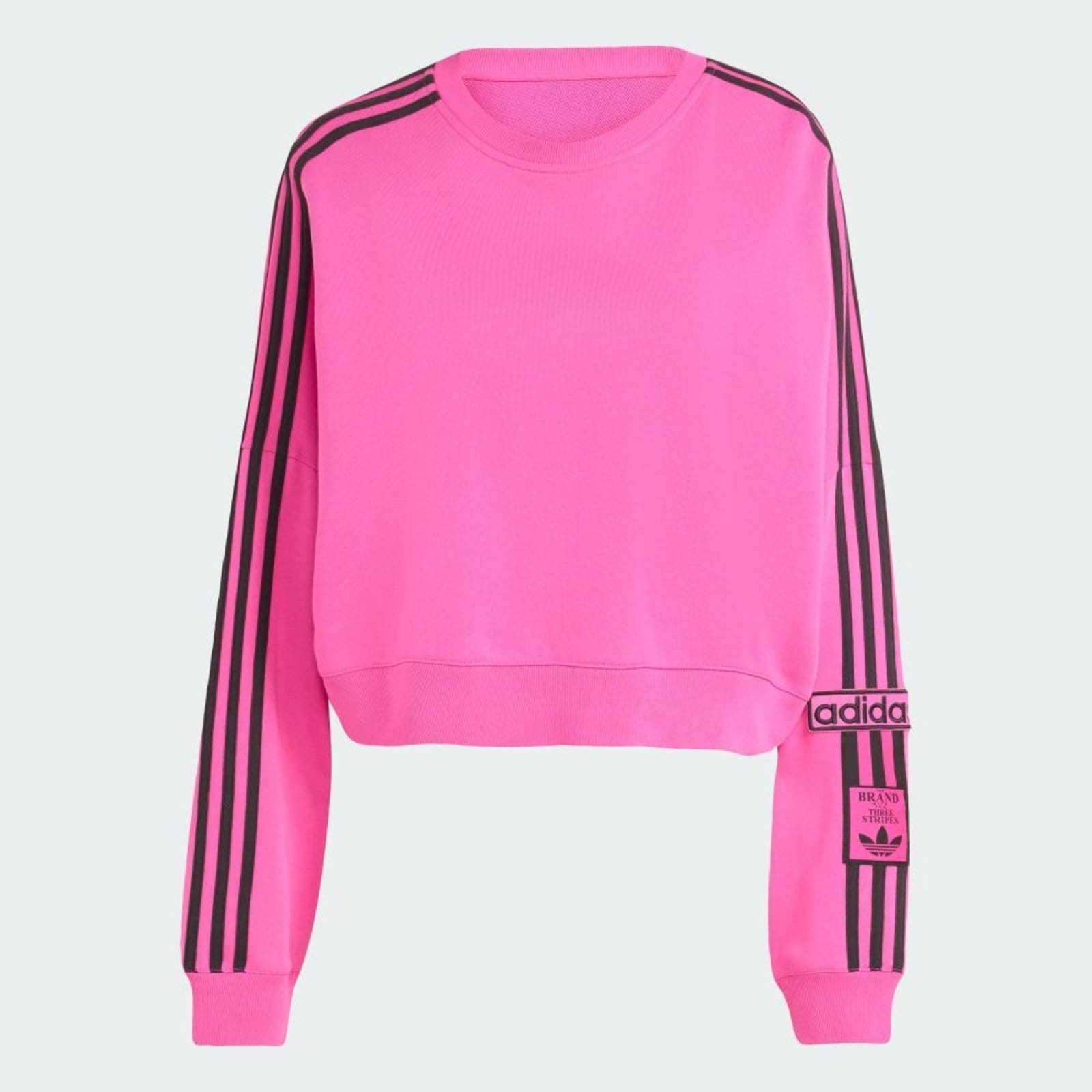 Vista 2 Moletom Cropped Adibreak Adicolor Crewneck adidas Originals adidas Originals rosa