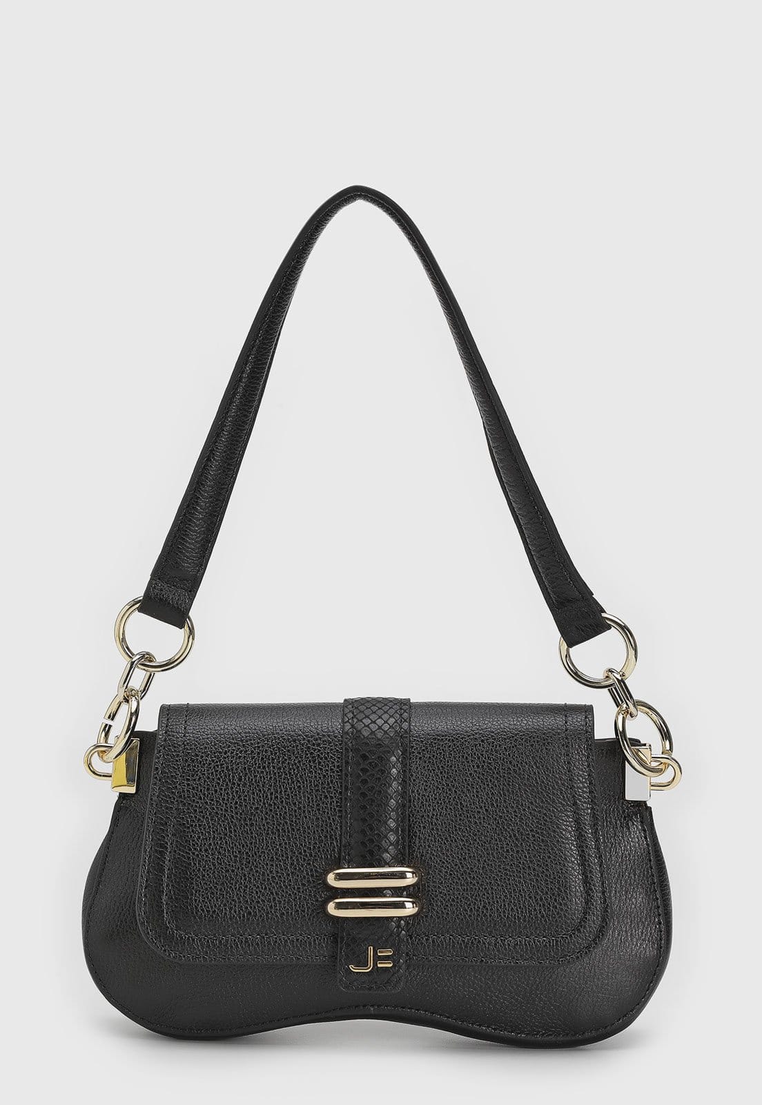 Bolsa Feminina Jorge Bischoff Texturizada Preta