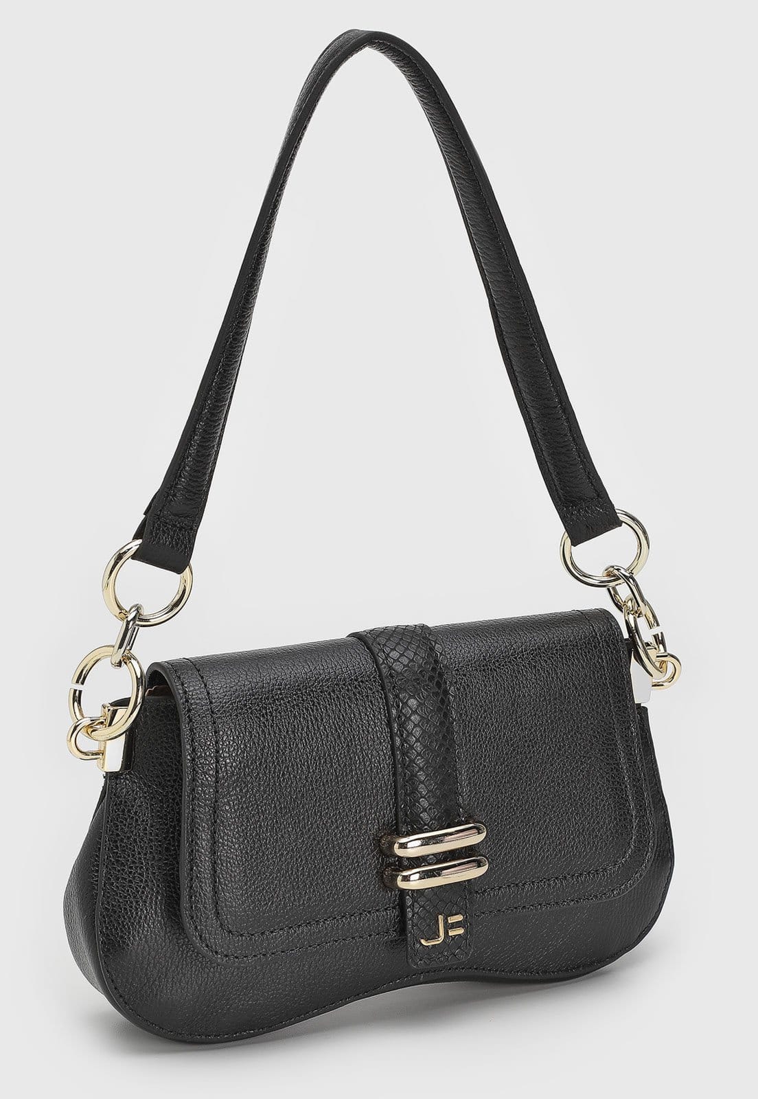 Vista 2 Bolsa Feminina Jorge Bischoff Texturizada Preta Jorge Bischoff preto