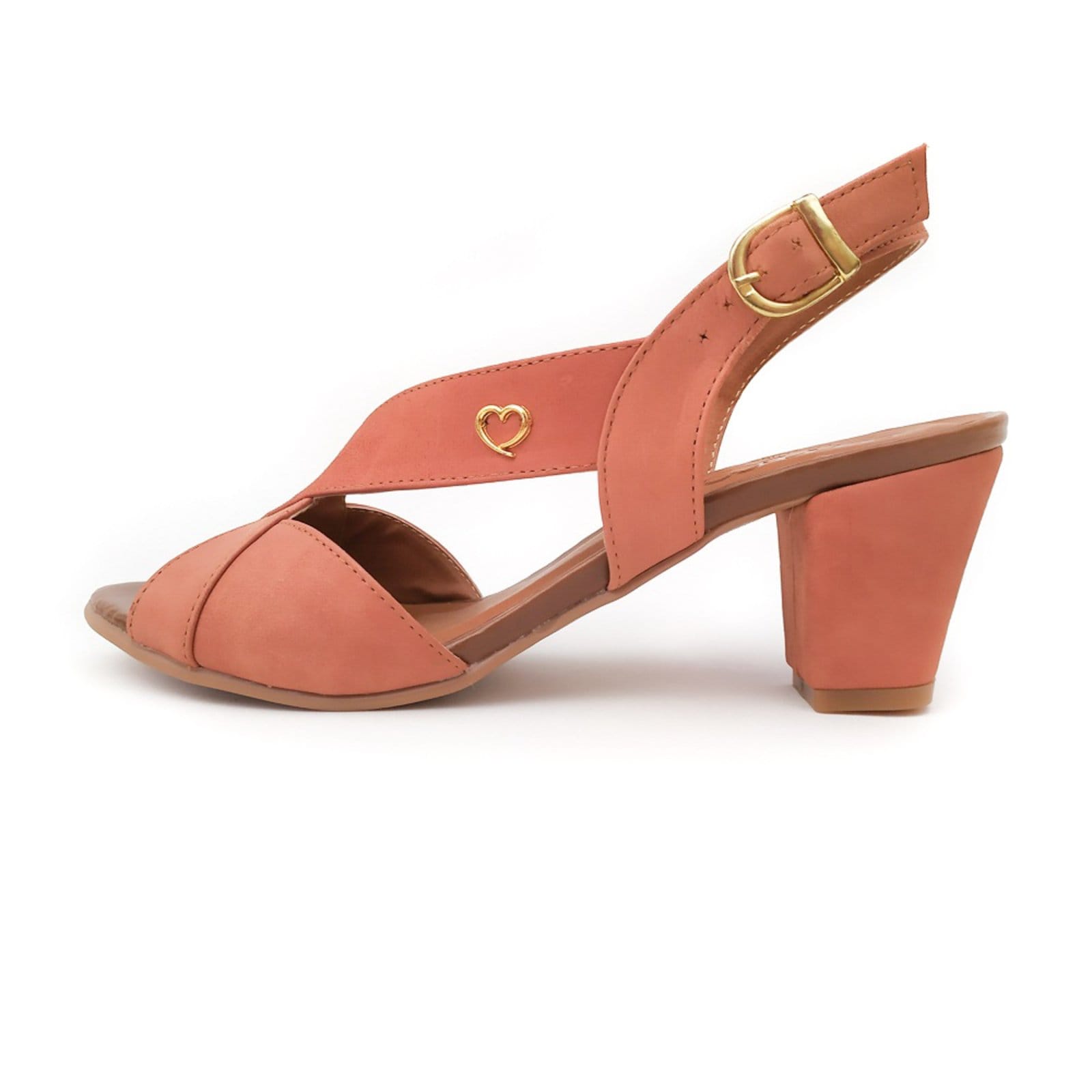 Vista 2 Sandália de Salto em Couro Amo Calçados Lovely Sela Amo Calçados marrom