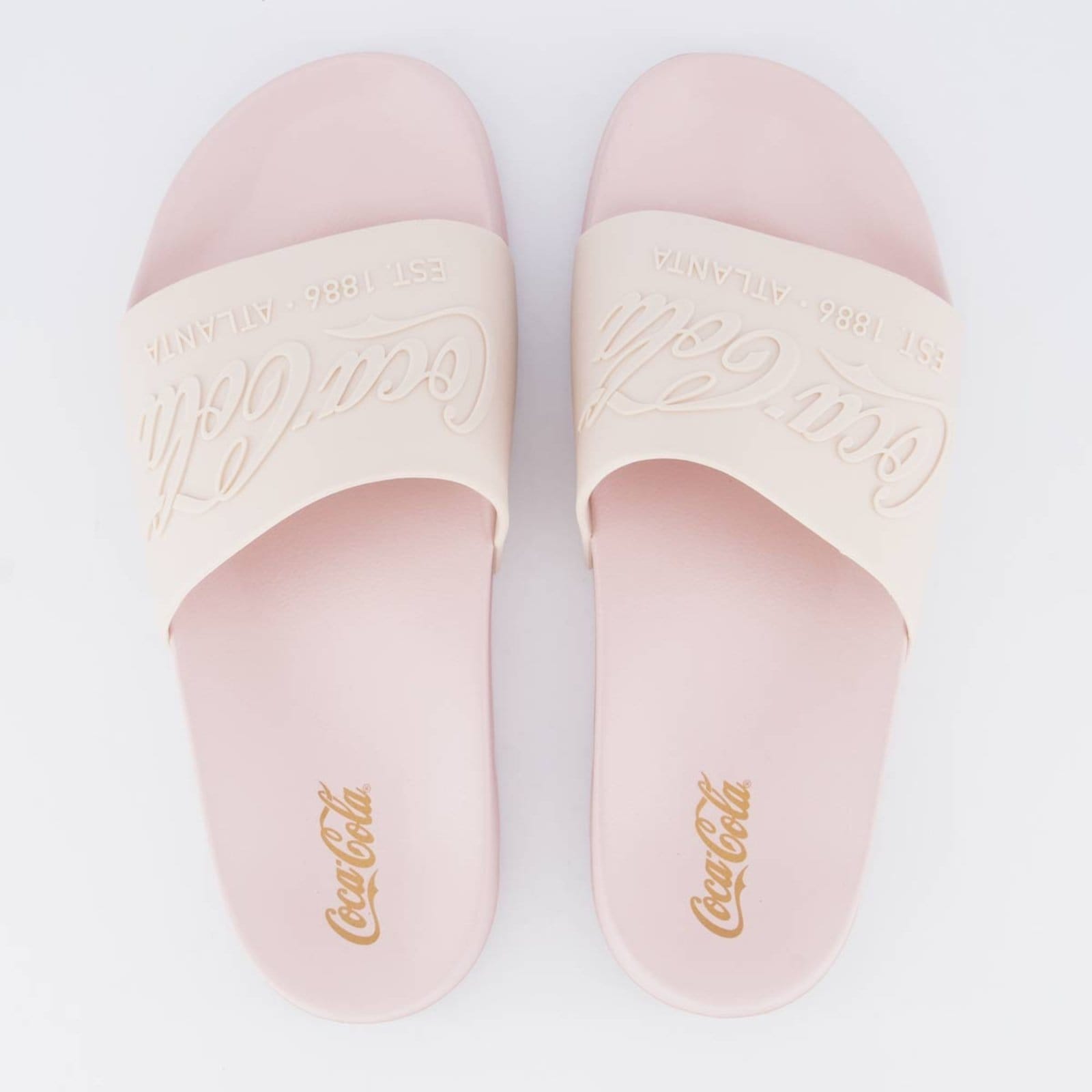 Chinelo Coca Cola Slide Coke Bold Feminino Claro
