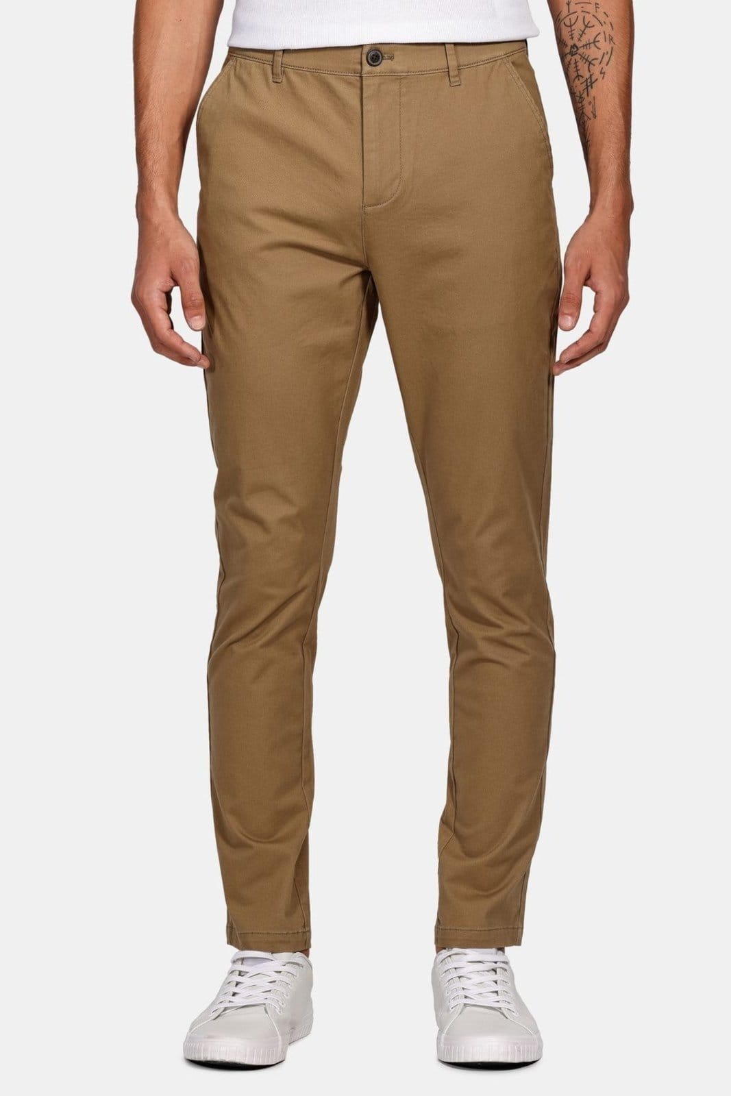 Vista principal Calça Aramis Chino Skinny Clássica Sarja Cáqui Aramis bege
