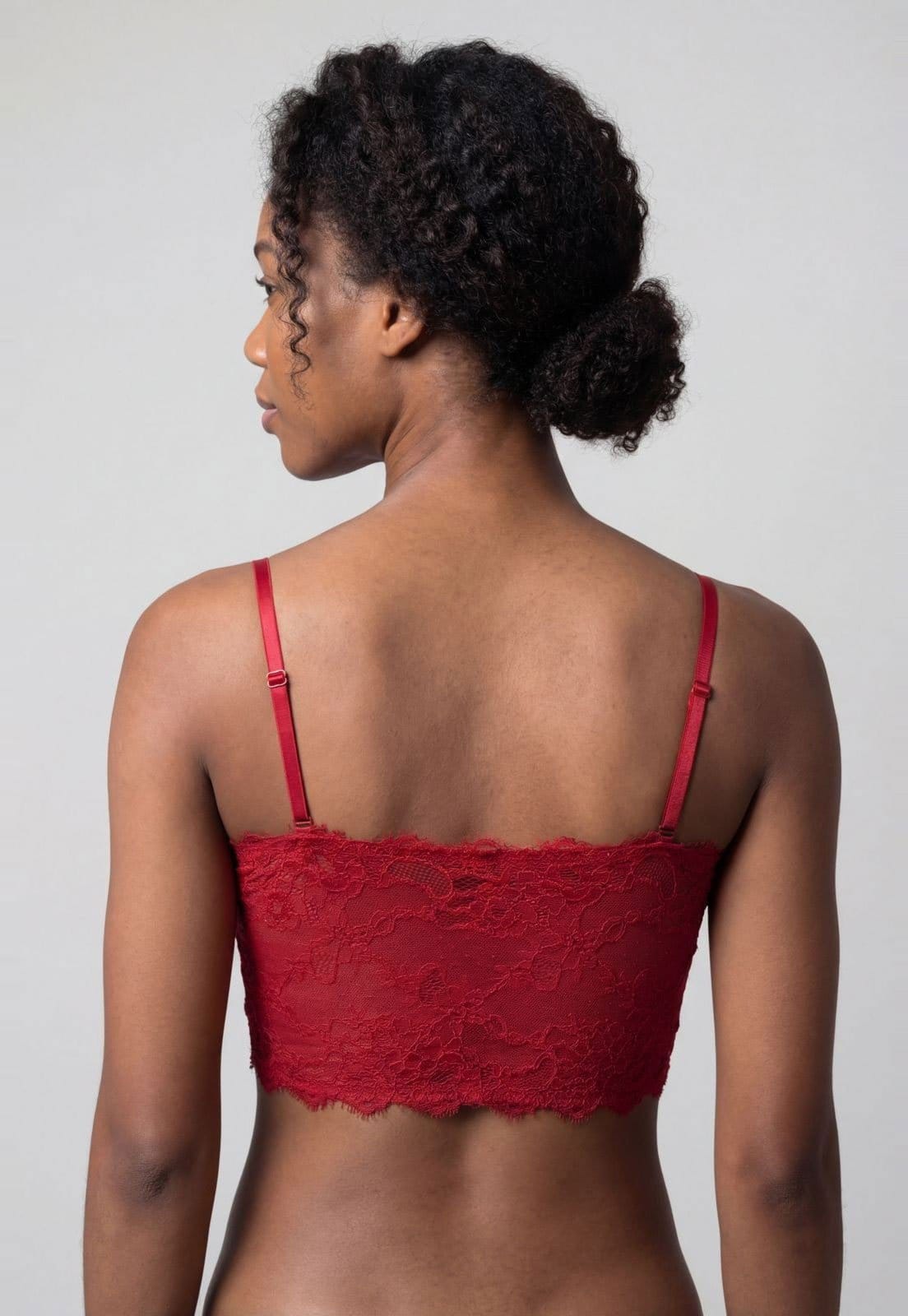 Vista 2 Sutiã Feminino Hope Top Faixa Renda Hope vermelho