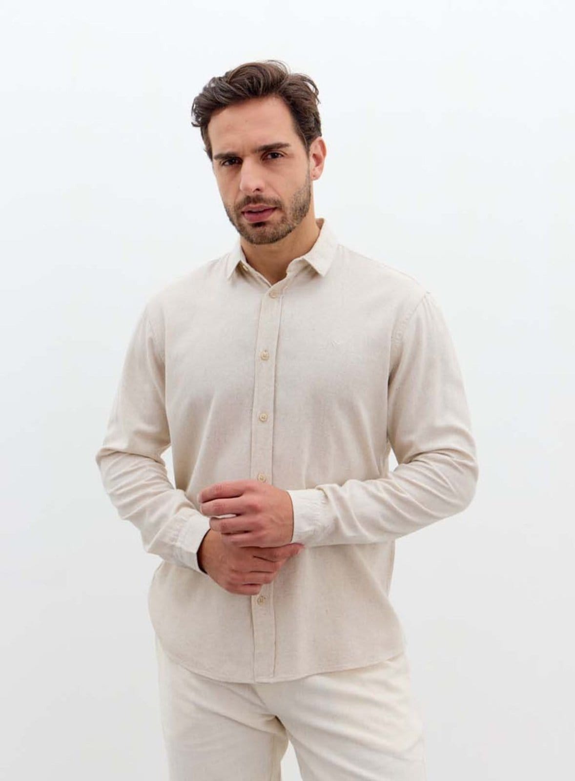 Camisa Linho Casual Triton Off e Mescla