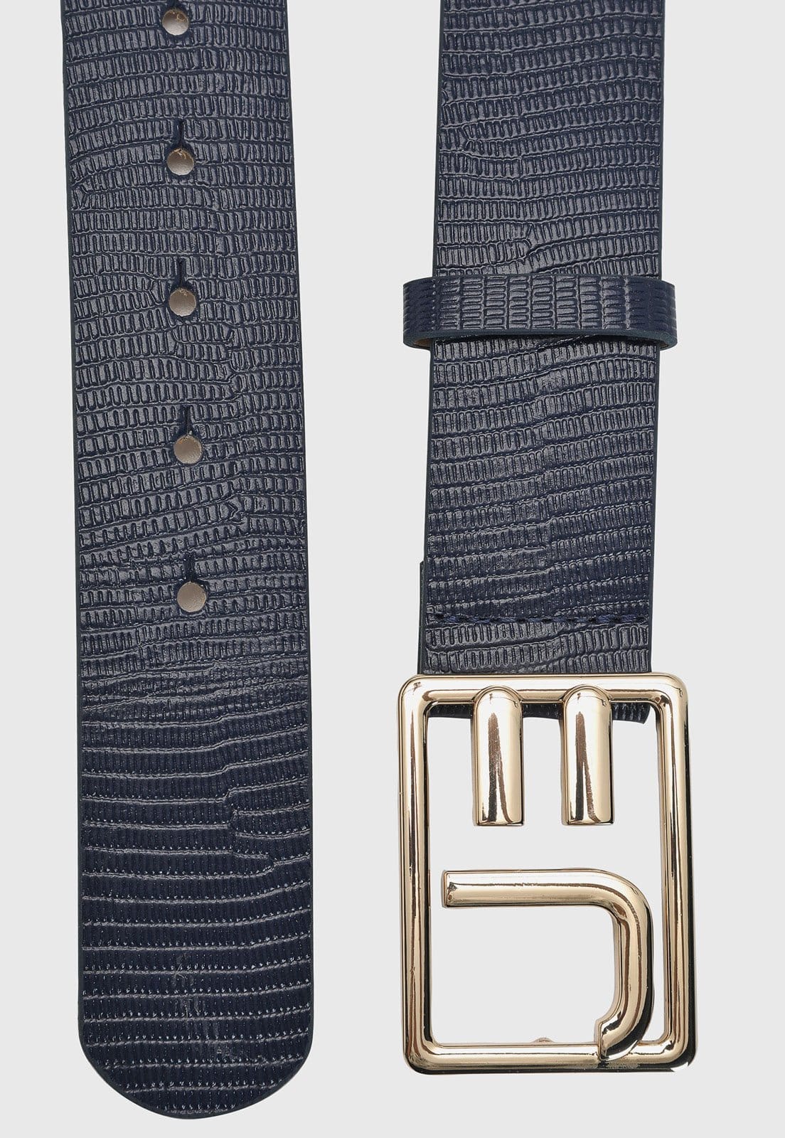 Vista 2 Cinto Feminino Jorge Bischoff Lezard Jorge Bischoff azul marinho