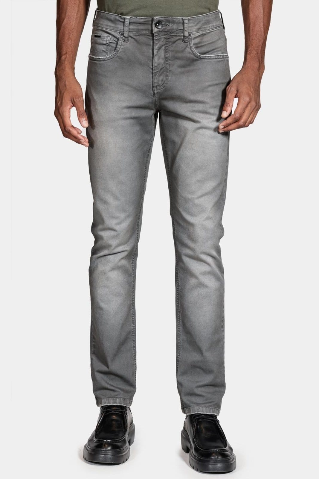 Calça Aramis Color Slim Lavada Chumbo