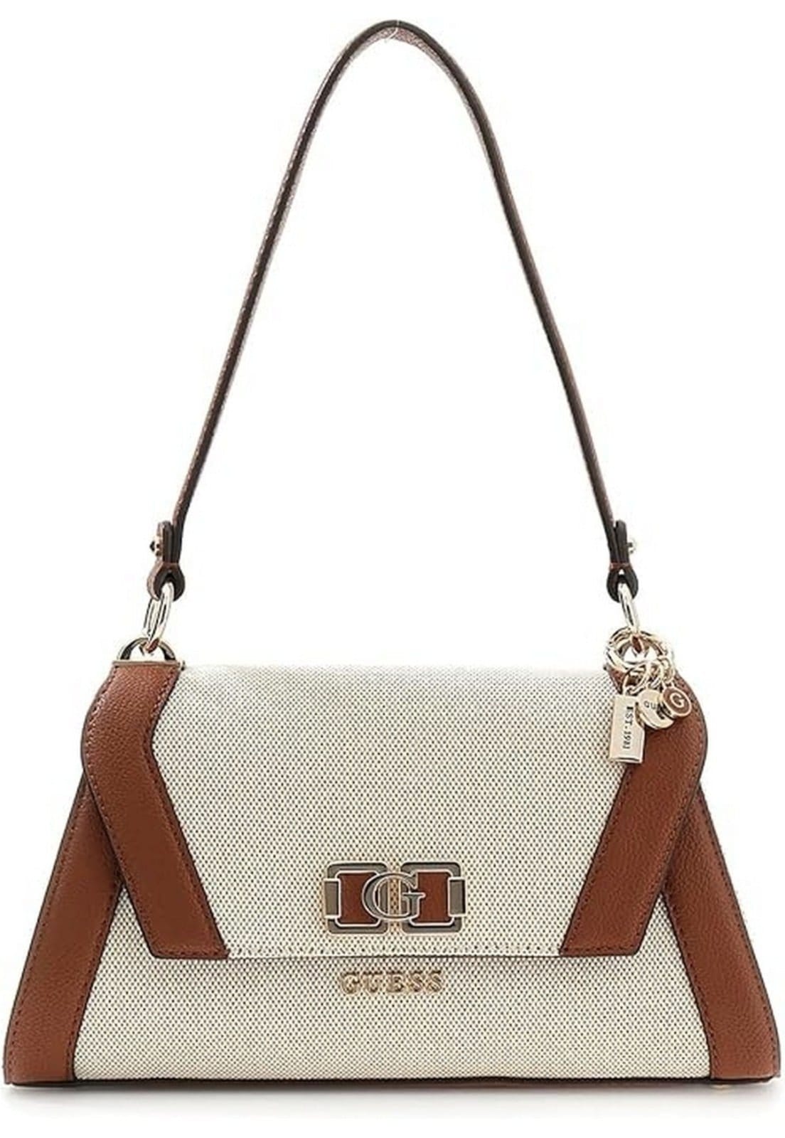 Bolsa Guess Karnilla Flap Shoulder Bag Off White