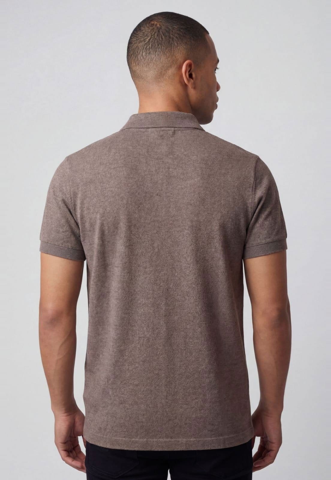 Vista 2 Polo Masculina Aramis Gola Zíper Aramis marrom