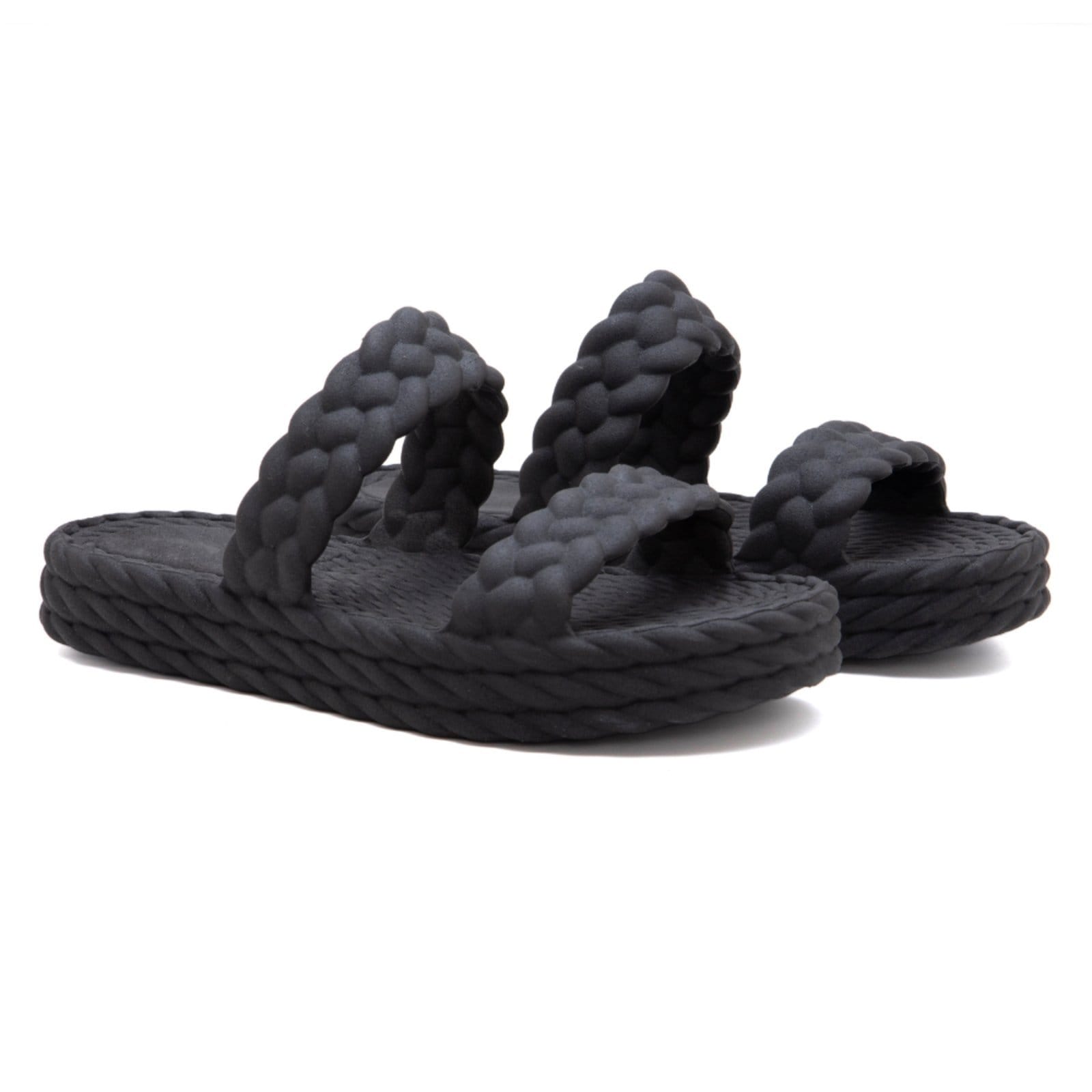 Chinelo Nuvem Plataforma Sandália Tiras Trançadas Corda Confortável Macio Moda Feminina Praia Verão Slide