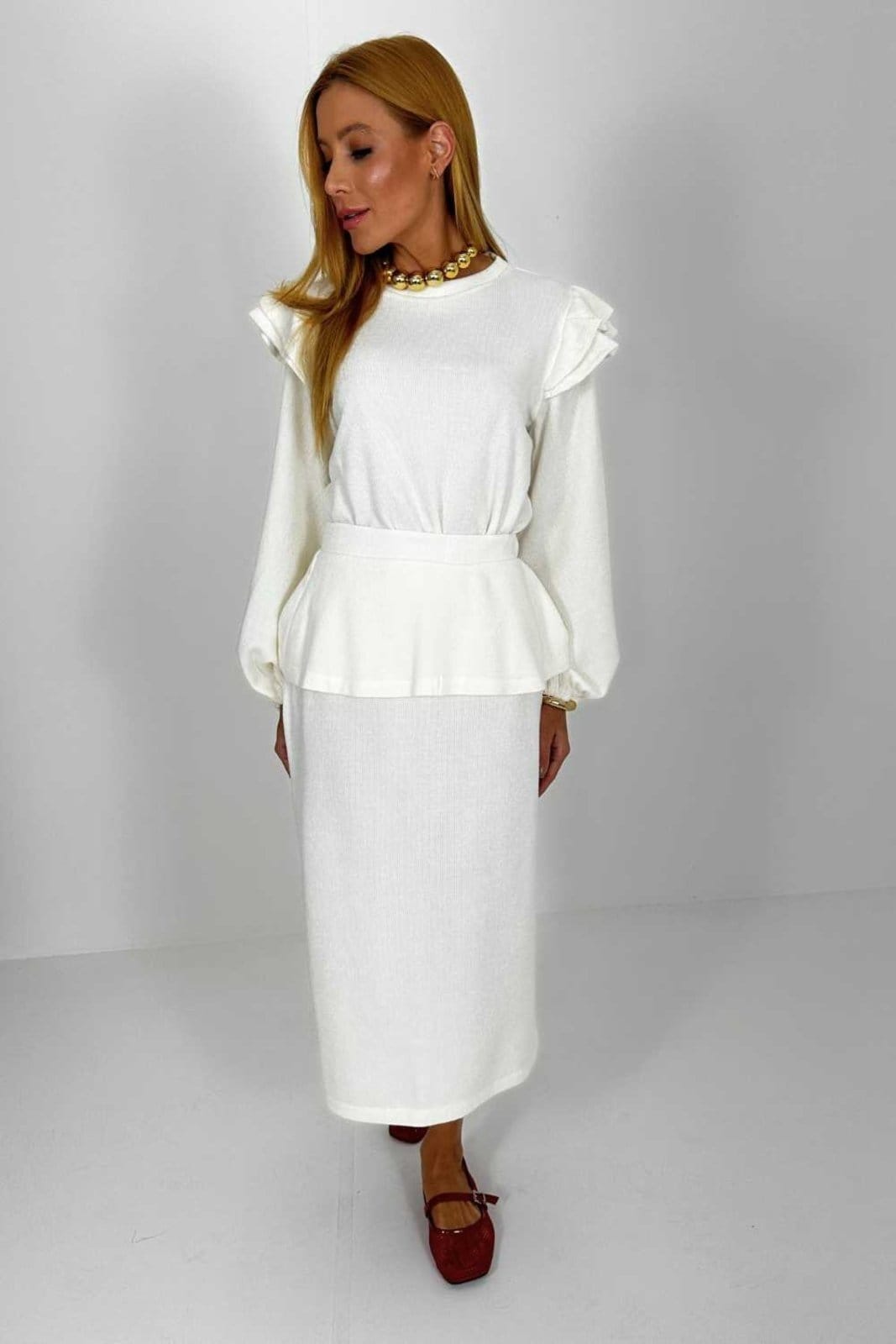 Saia Vanibele Midi Off White