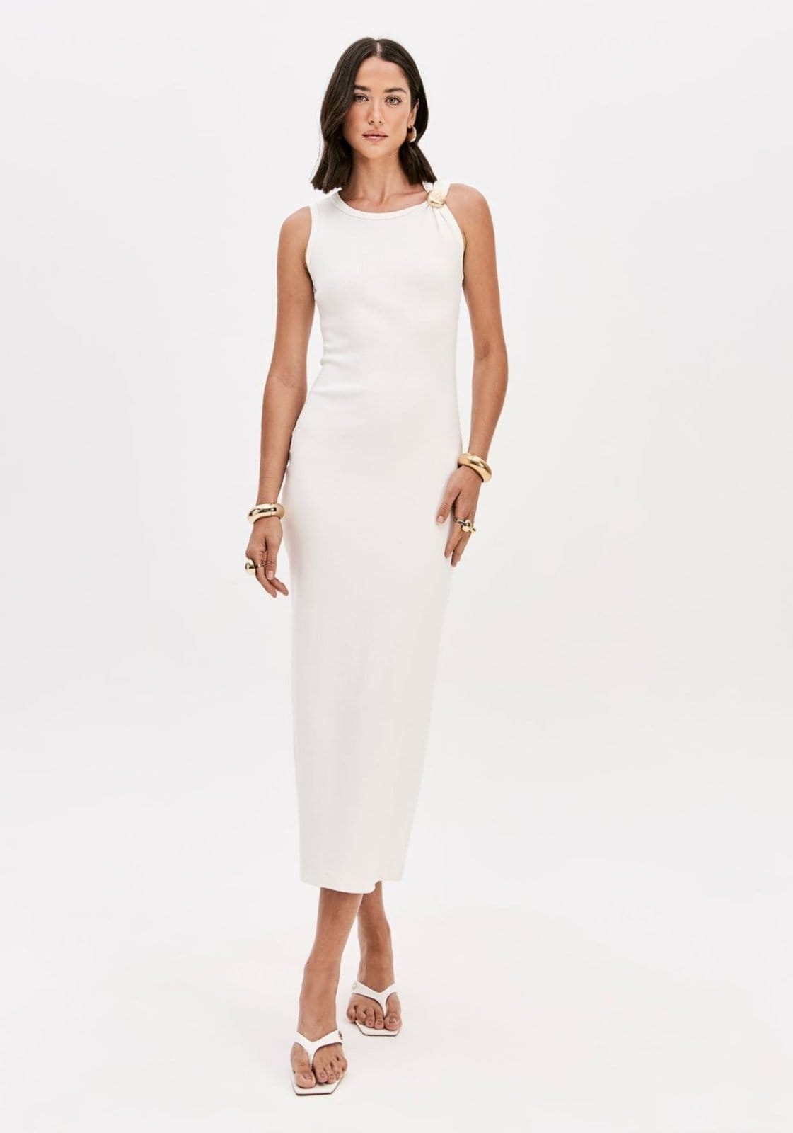 Vestido Super Midi Com Aviamento