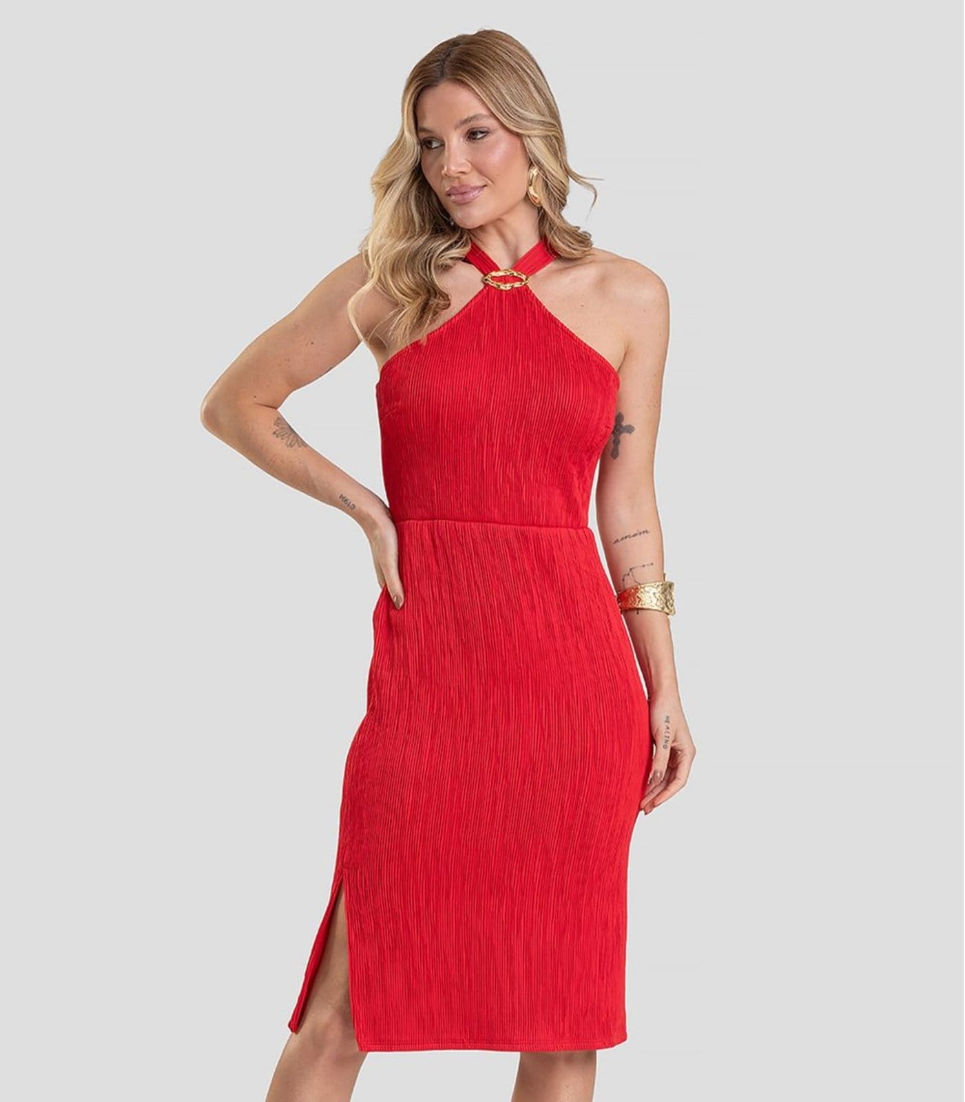 Vestido Curto Feminino Texturizado Fluído Dianna