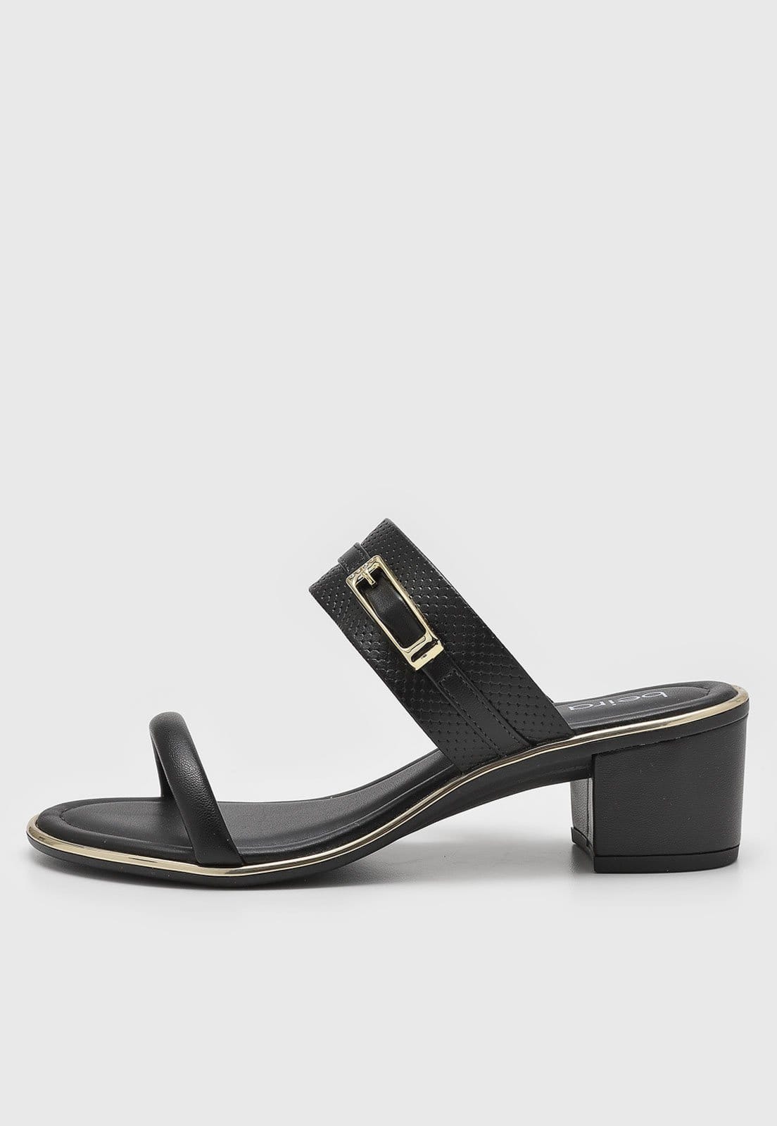 Sandália Feminina Beira Rio Salto Baixo Preta