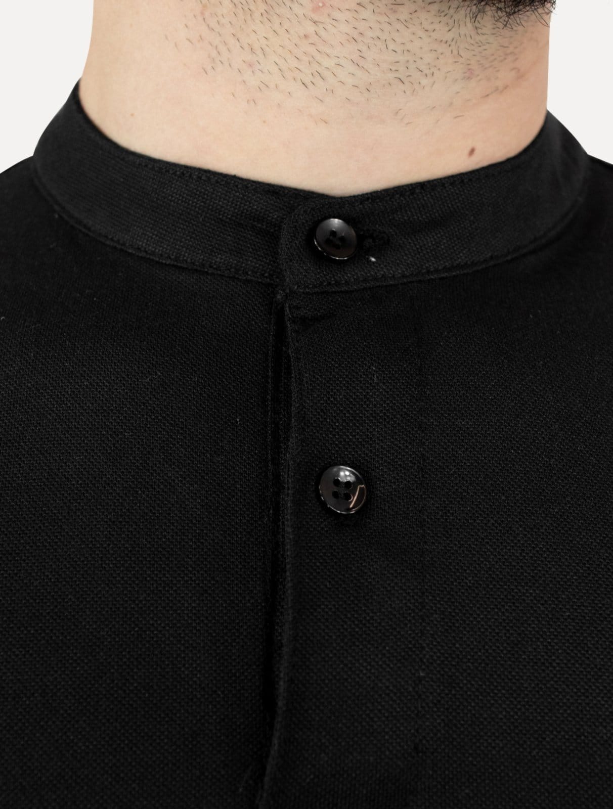 Polo Dixen Masculina Piquet Gola Padre Lisa Preta - 2