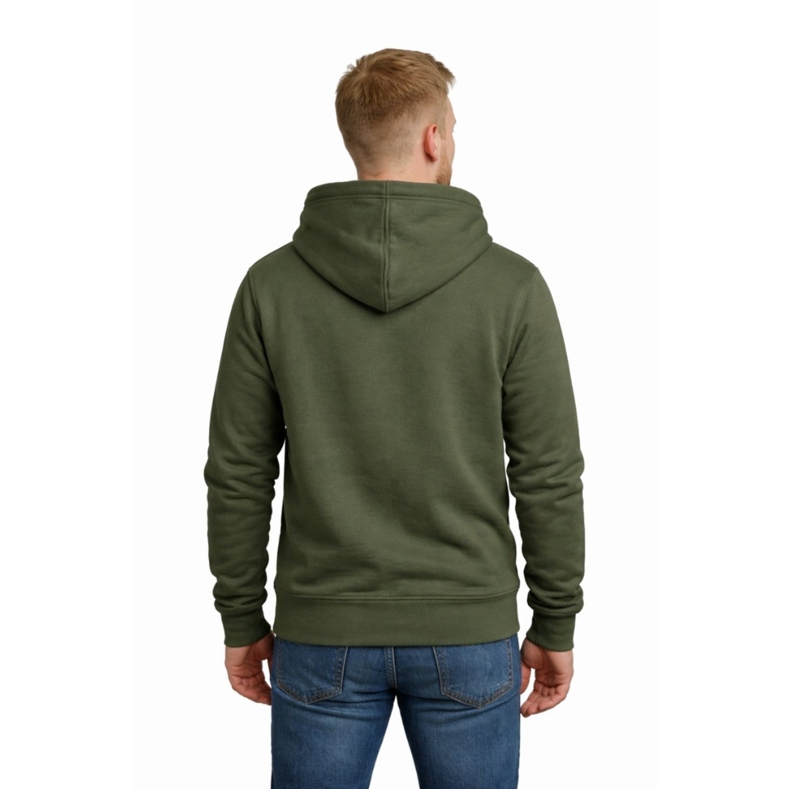 Vista 2 Moletom Modelo Canguru Com Capuz Masculino Estampado Brasil Relaxado verde militar
