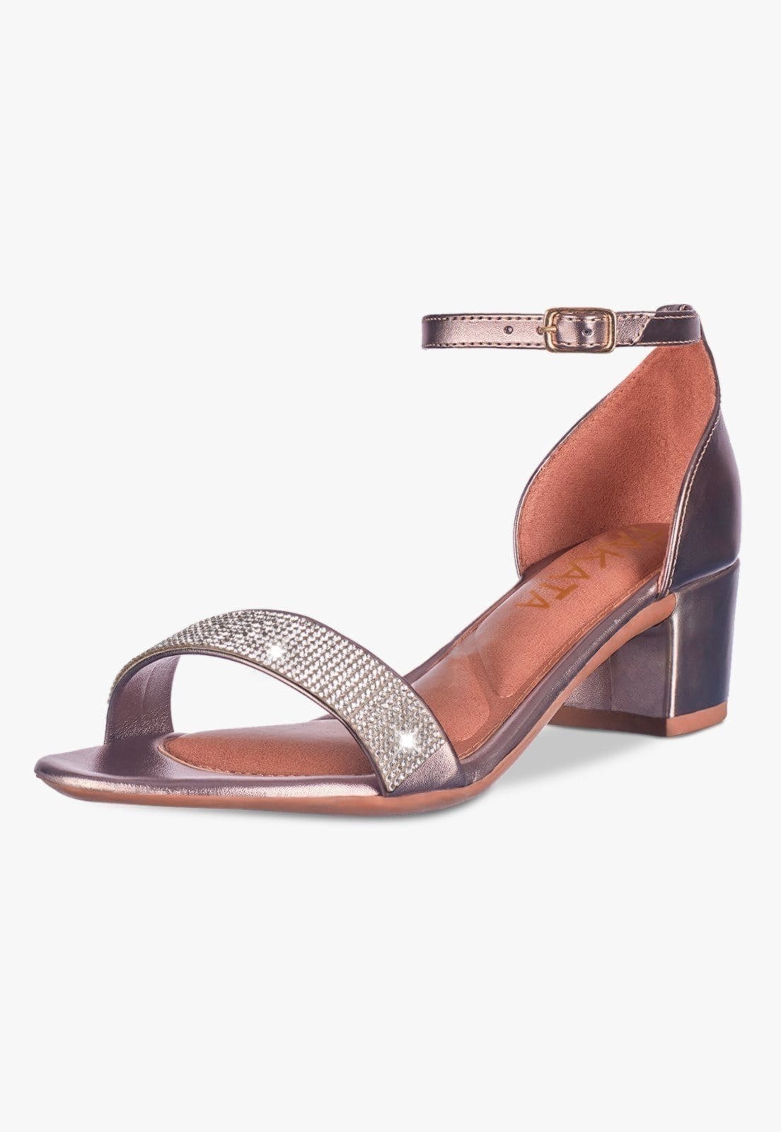 Sandália Feminina Salto Quadrado Bloco Baixo Verniz Strass brilho Confortável elegante Festa Pratavelho