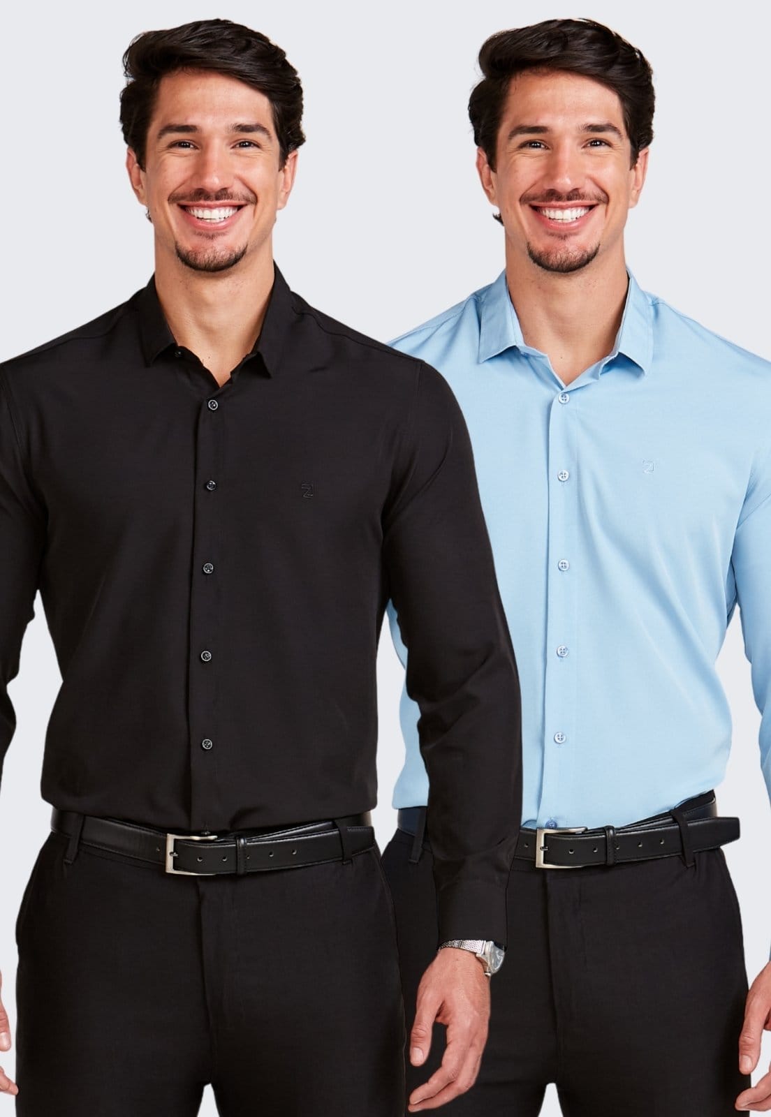 Kit 2 Camisa Social Masculina Manga Longa Daze Modas Preto e