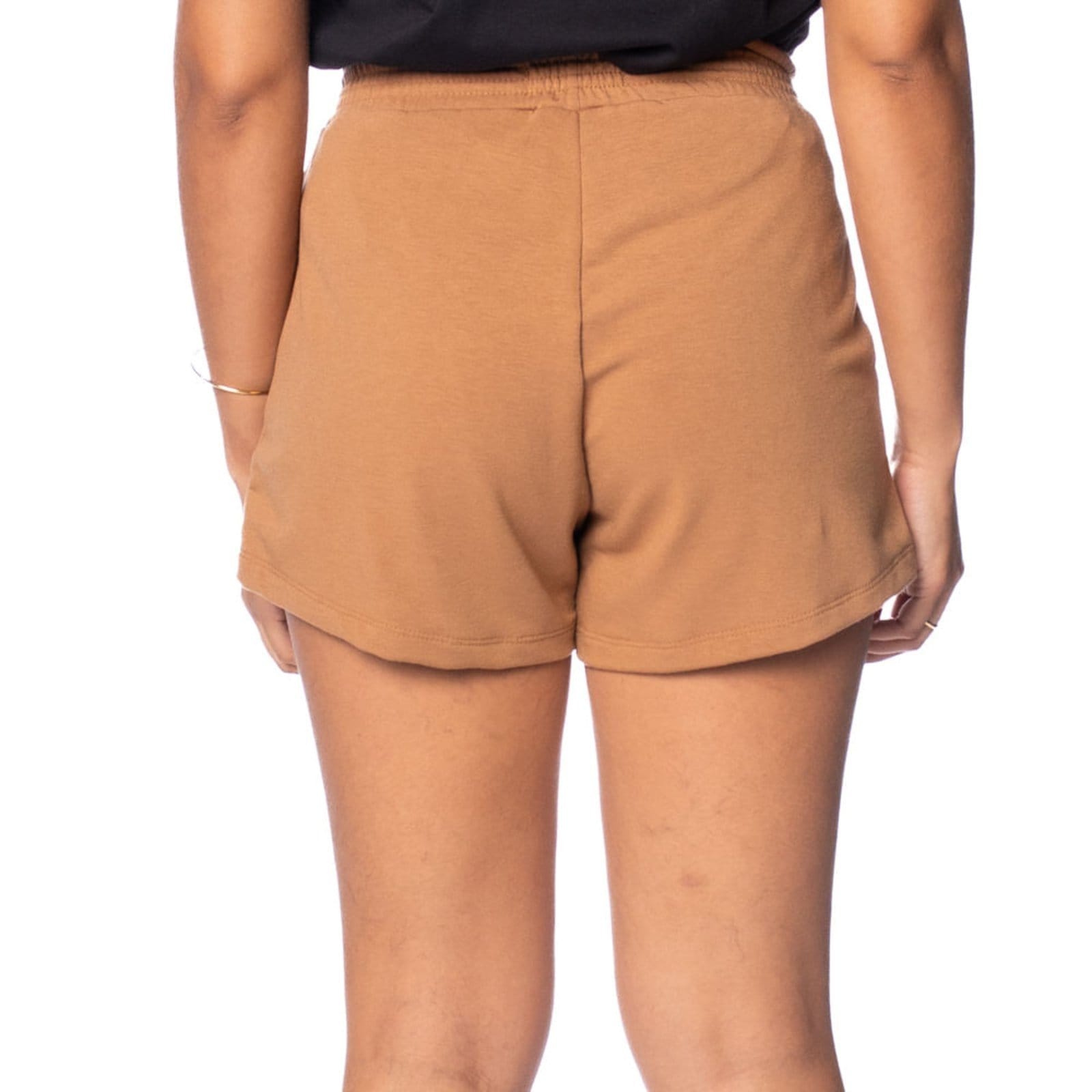 Vista 2 Short Feminino LZT Moletom Cintura Alta LZT caramelo