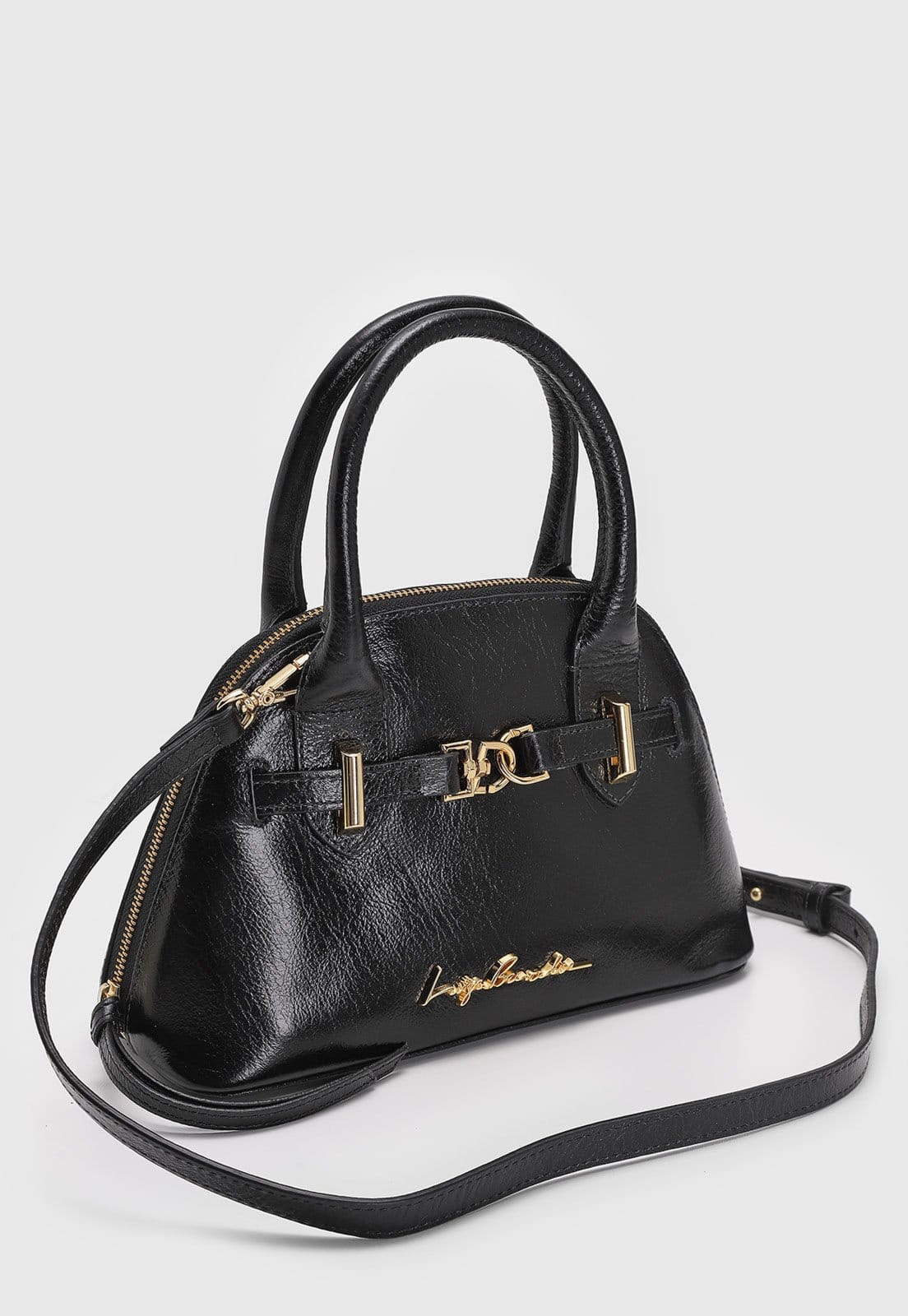 Vista 2 Bolsa Luiza Barcelos Tiracolo Alça dupla Preta Luiza Barcelos preto