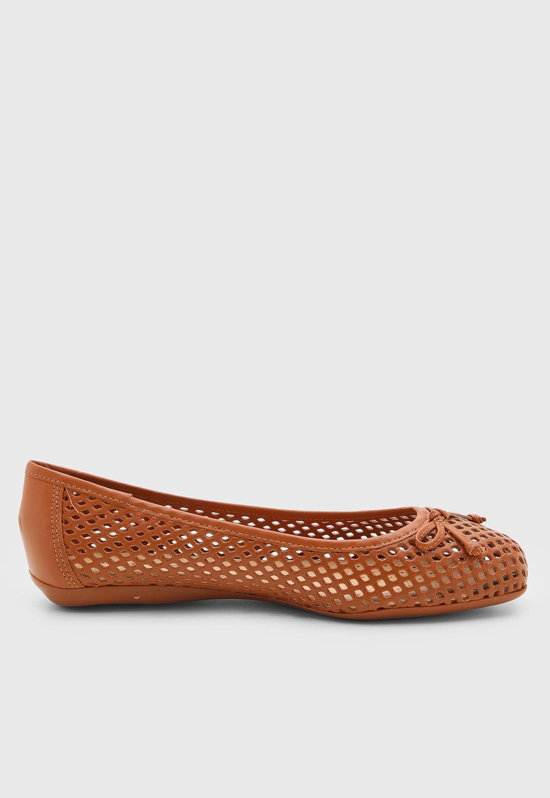 Vista 2 Sapatilha Feminina Bottero Vazado Laço Bottero caramelo