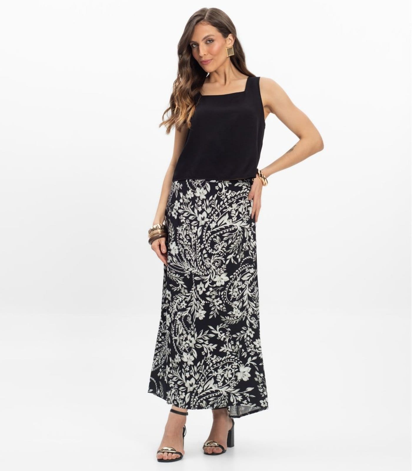 Saia Midi Viscose Khyara Feminina Endless