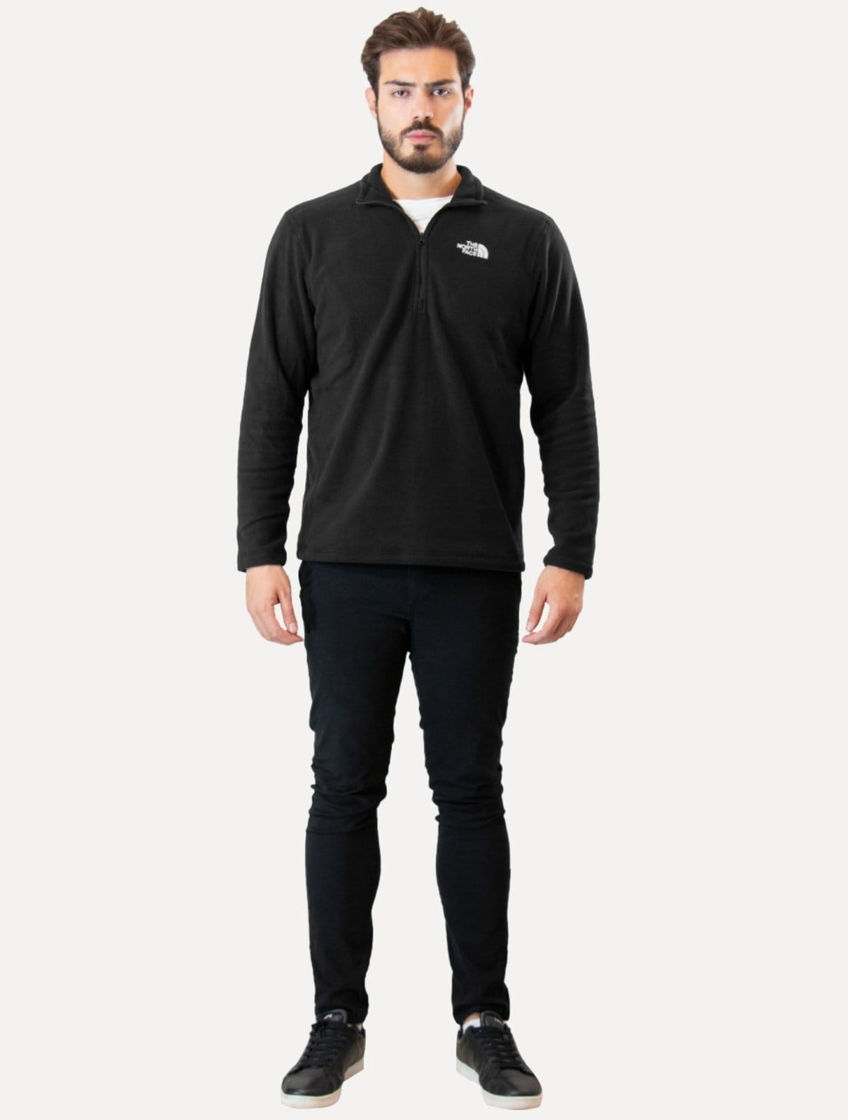 Vista 2 Blusa The North Face Masculina Fleece TKA 100 Glacier 1/4 Zip Preta The North Face preto