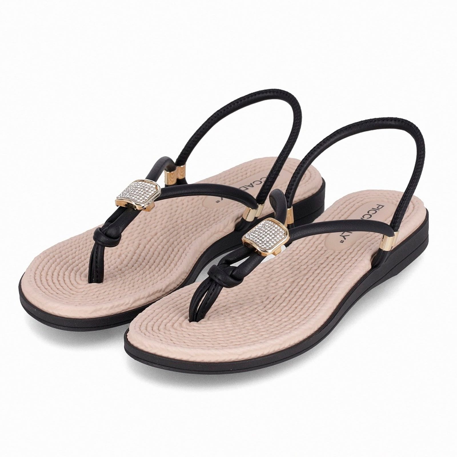 Vista 2 Sandália Rasteira Piccadilly 513039 Feminina Piccadilly preto