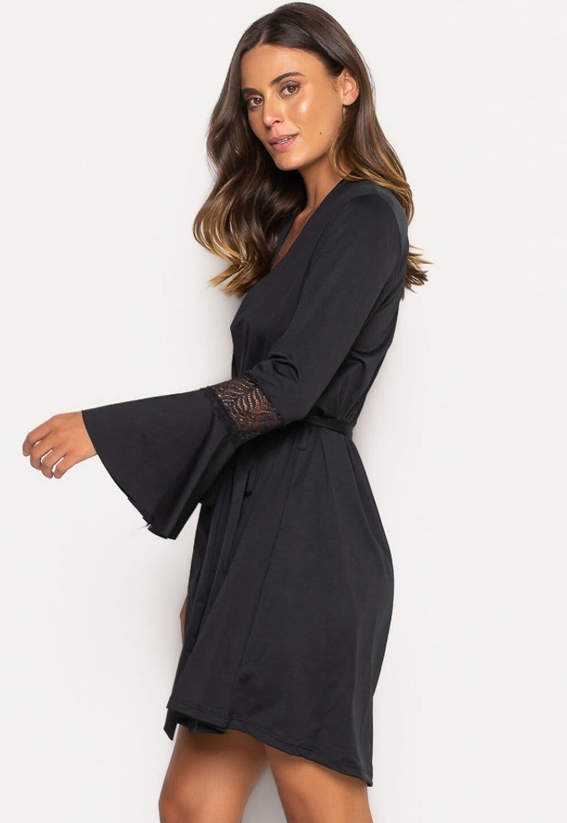 Robe Bravaa Store Hobby Roupão Feminino Noiva Renda Sexy Luxo Hobe 241 - 2