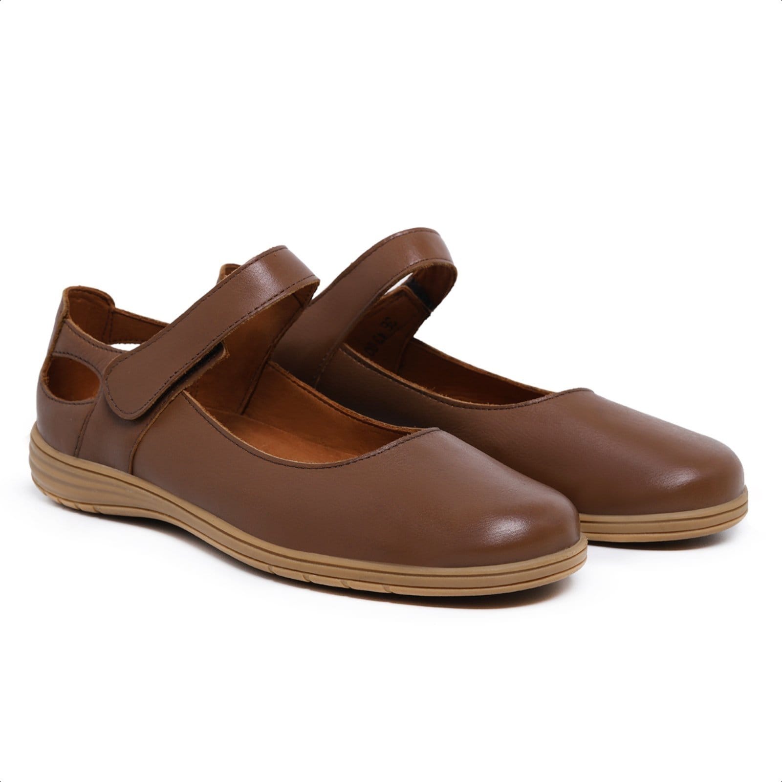 Vista 2 Sapatilha Feminina de Couro, Palmilha Forrada em Couro e Sola de Borracha Mod:4300 Havana Mister Couros marrom